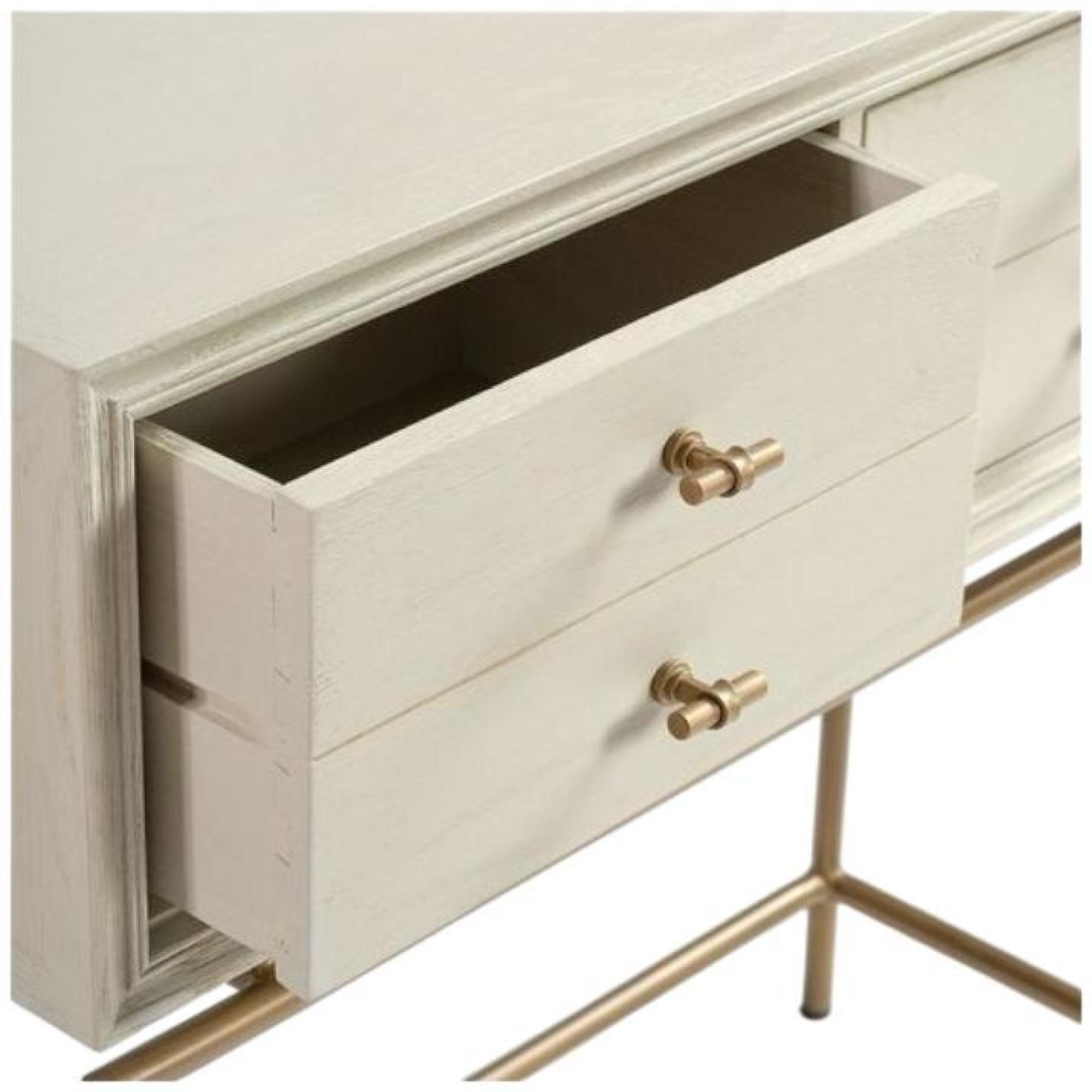 Product photograph of Crisal Decoracion Greyish White Oak Wood 4 Drawer Console Table from Choice Furniture Superstore.