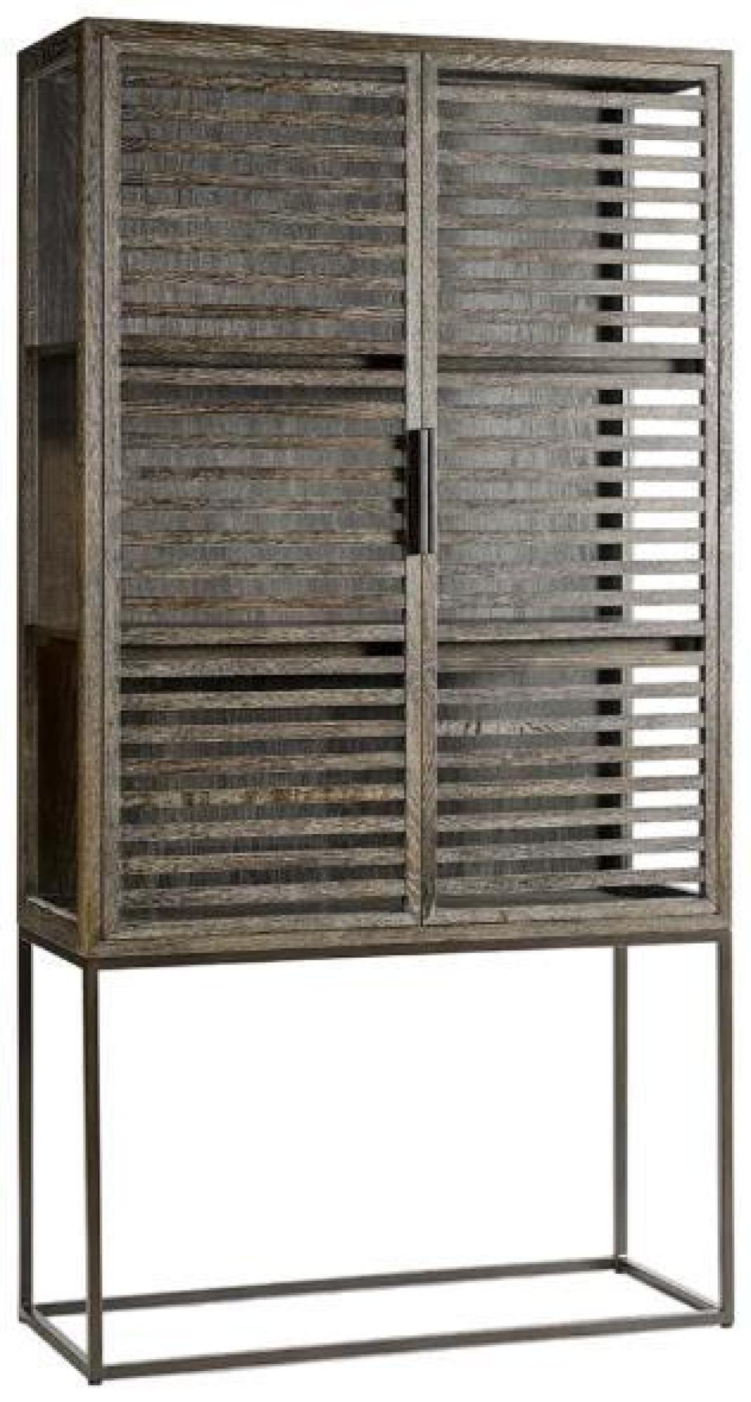 Product photograph of Grey Oak Wood 2 Door Cabinet from Choice Furniture Superstore.