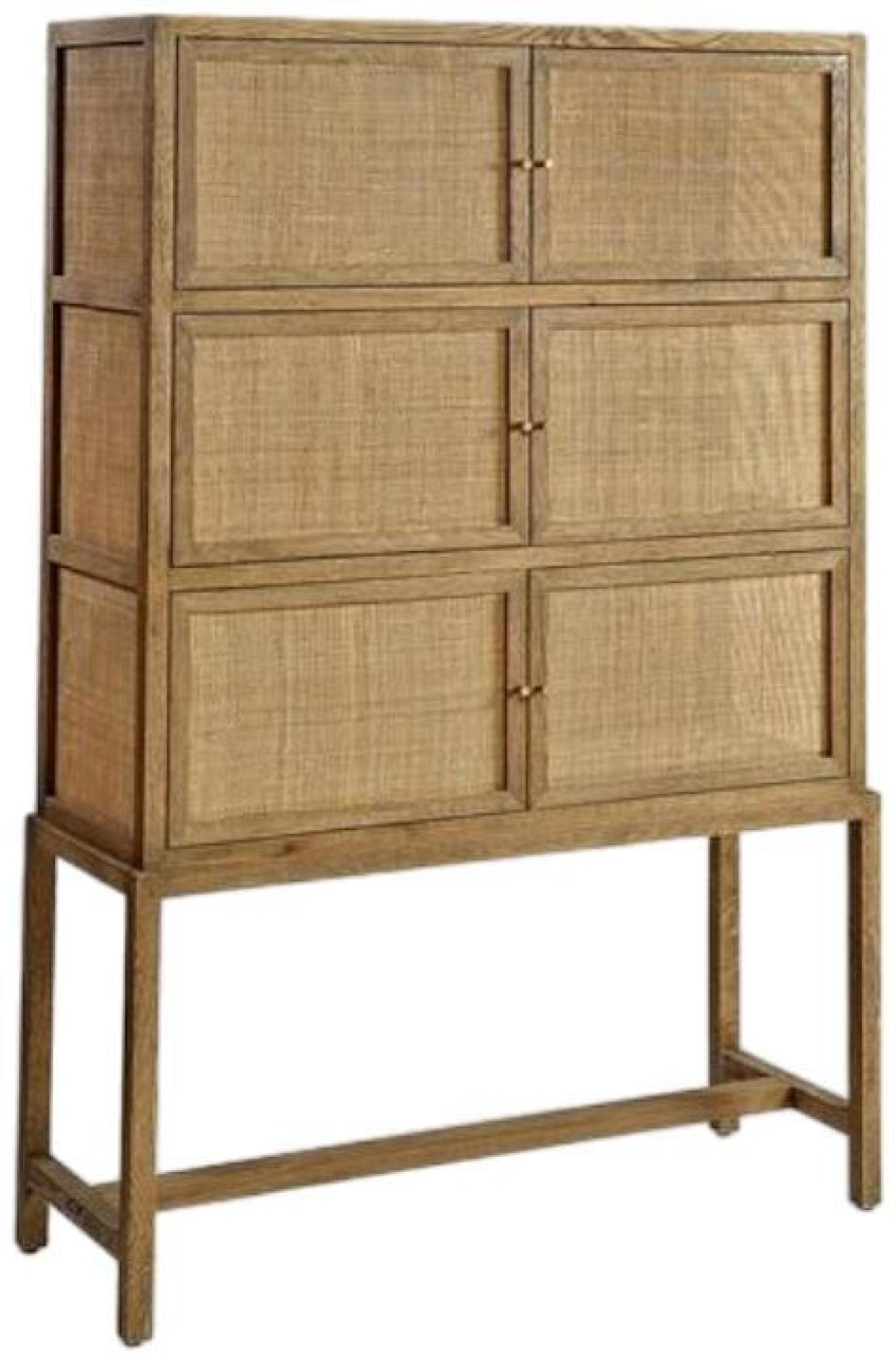 Product photograph of Natural Oak Wood 6 Door Cabinet from Choice Furniture Superstore.