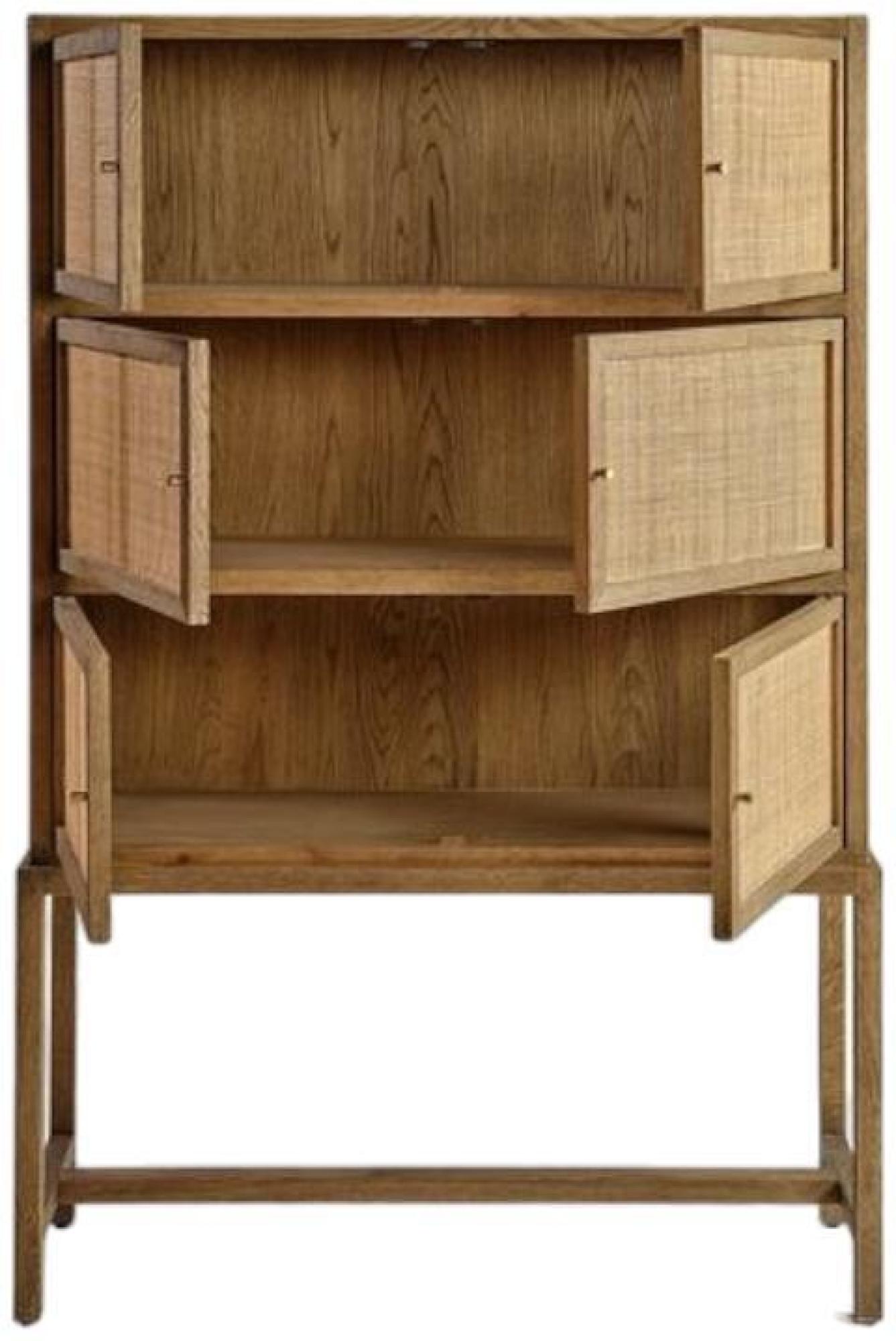 Product photograph of Natural Oak Wood 6 Door Cabinet from Choice Furniture Superstore.