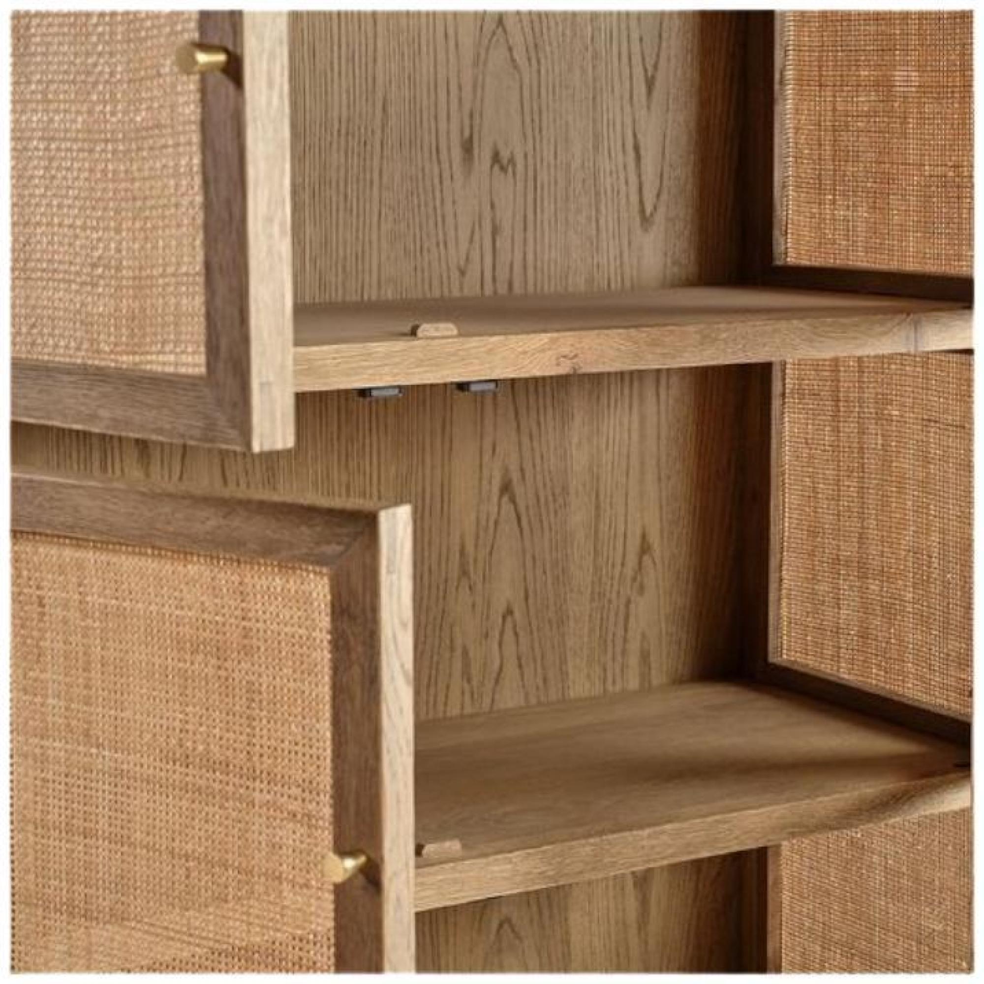 Product photograph of Natural Oak Wood 6 Door Cabinet from Choice Furniture Superstore.