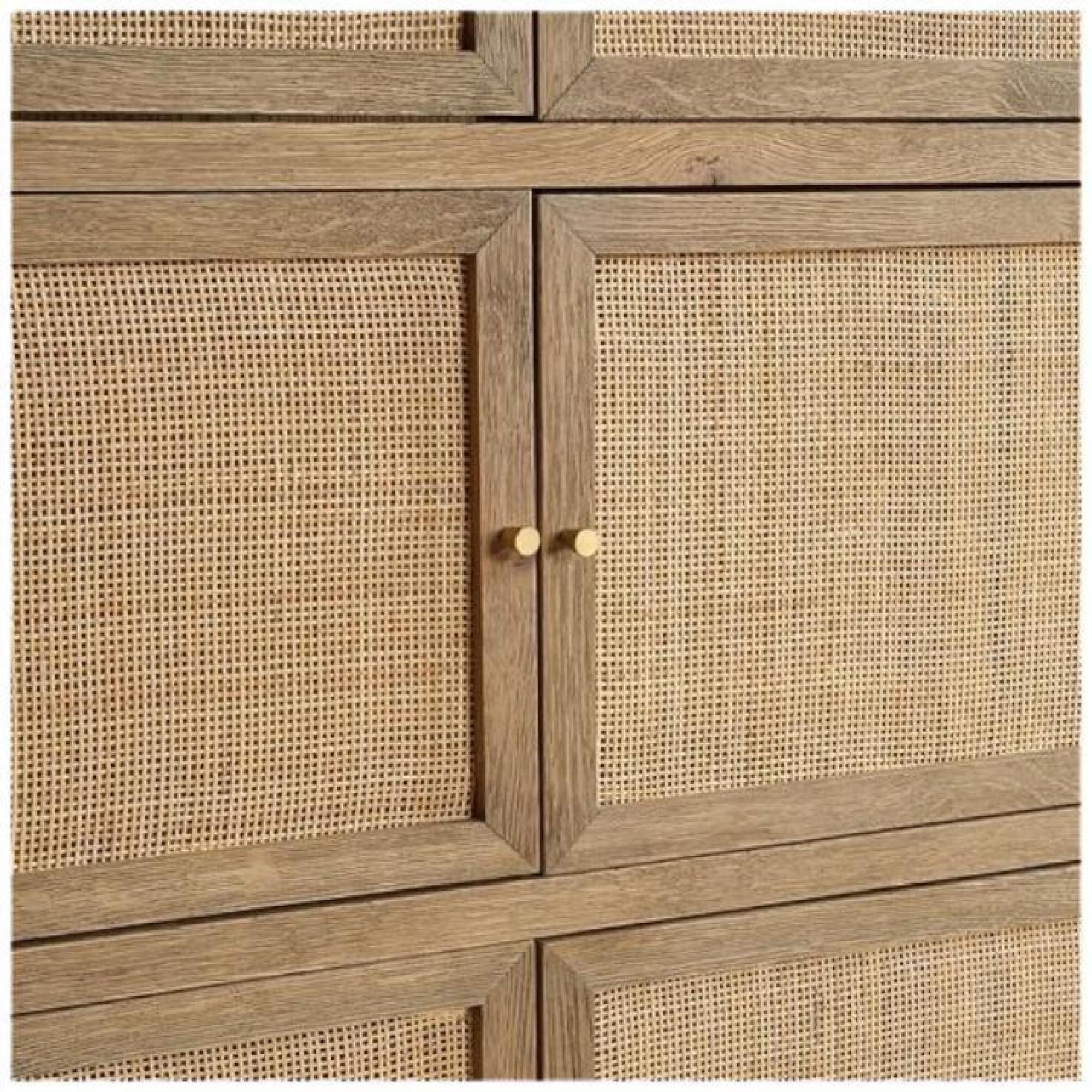 Product photograph of Natural Oak Wood 6 Door Cabinet from Choice Furniture Superstore.
