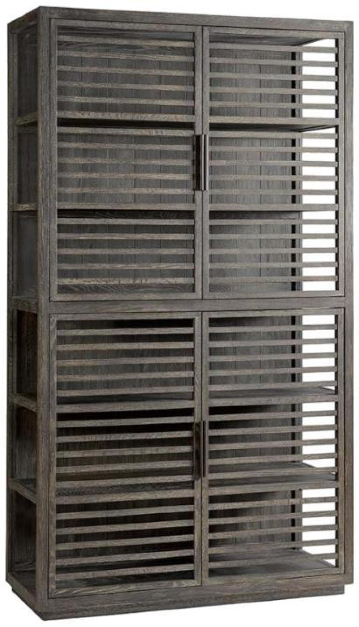 Product photograph of Greyish Oak Wood 4 Door Cabinet from Choice Furniture Superstore.