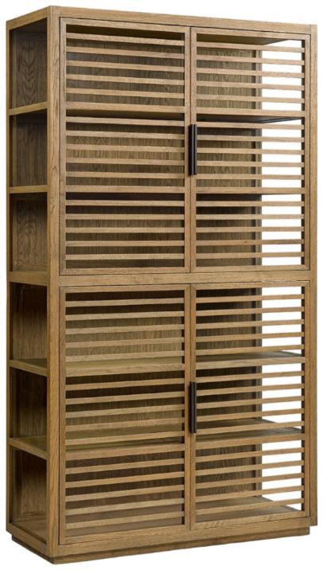 Product photograph of Natural Oak Wood 4 Door Cabinet from Choice Furniture Superstore.