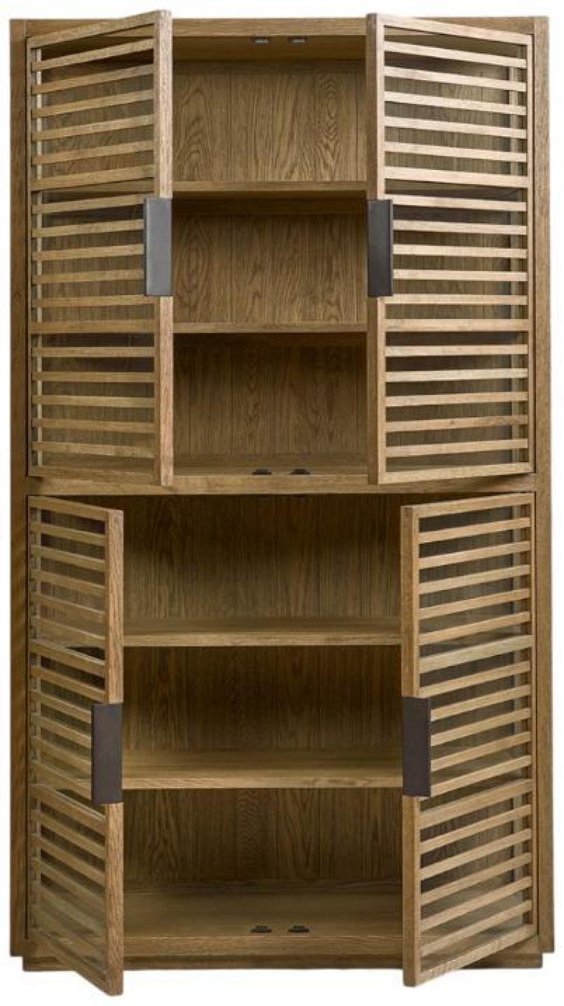 Product photograph of Crisal Decoracion Natural Oak Wood 4 Door Cabinet from Choice Furniture Superstore.