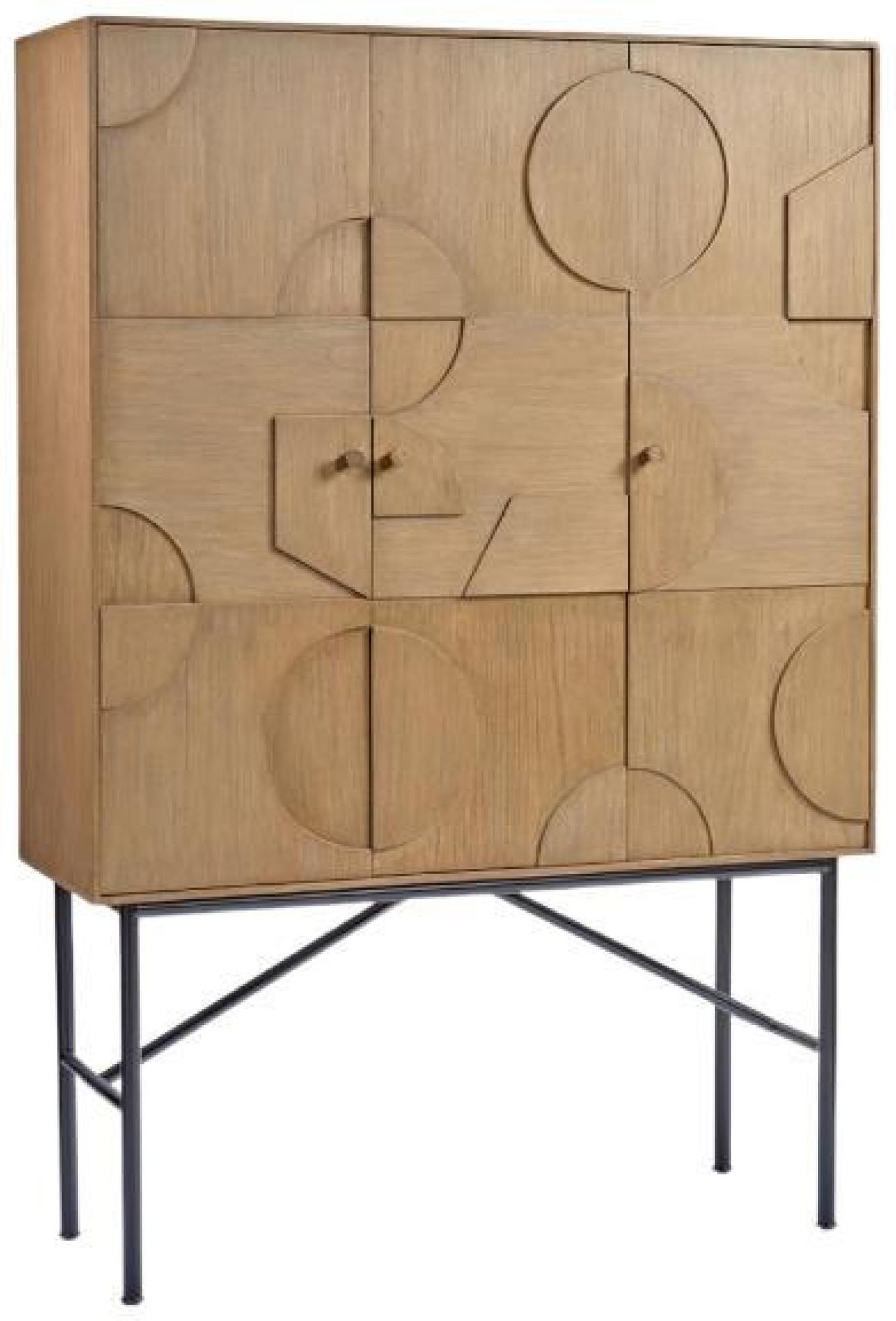 Product photograph of Natural Wood 3 Door Cabinet from Choice Furniture Superstore.