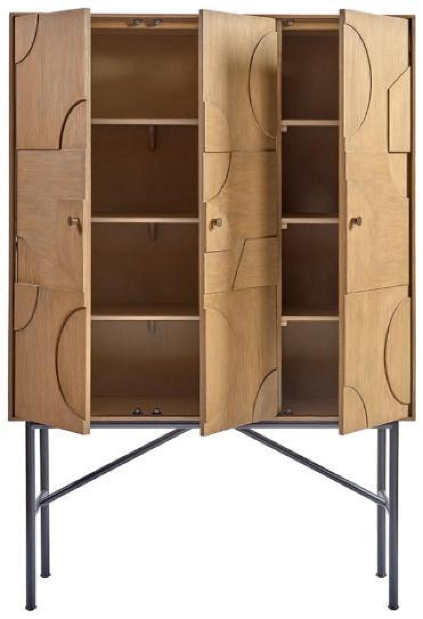 Product photograph of Natural Wood 3 Door Cabinet from Choice Furniture Superstore.