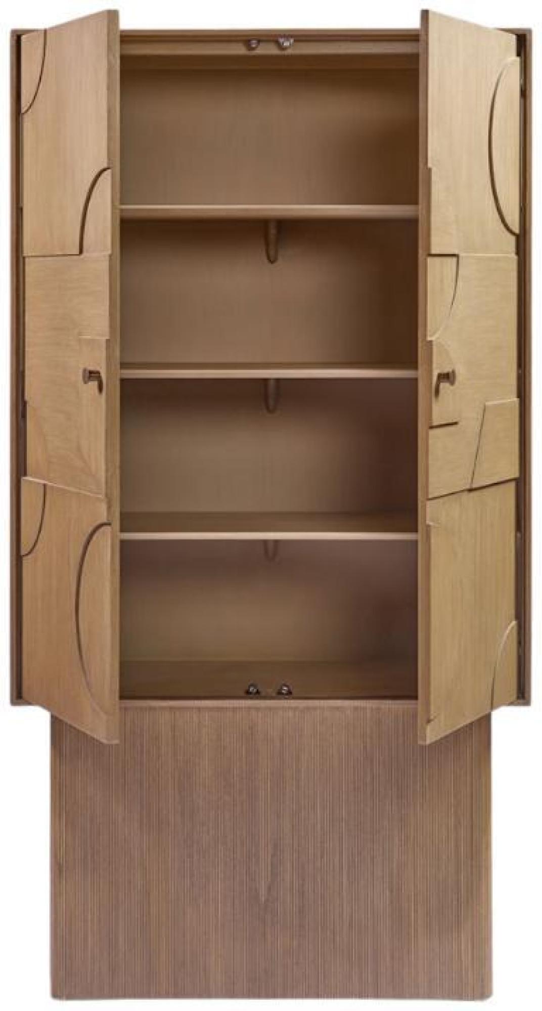 Product photograph of Crisal Decoracion Natural Wood 2 Door Display Cabinet from Choice Furniture Superstore.