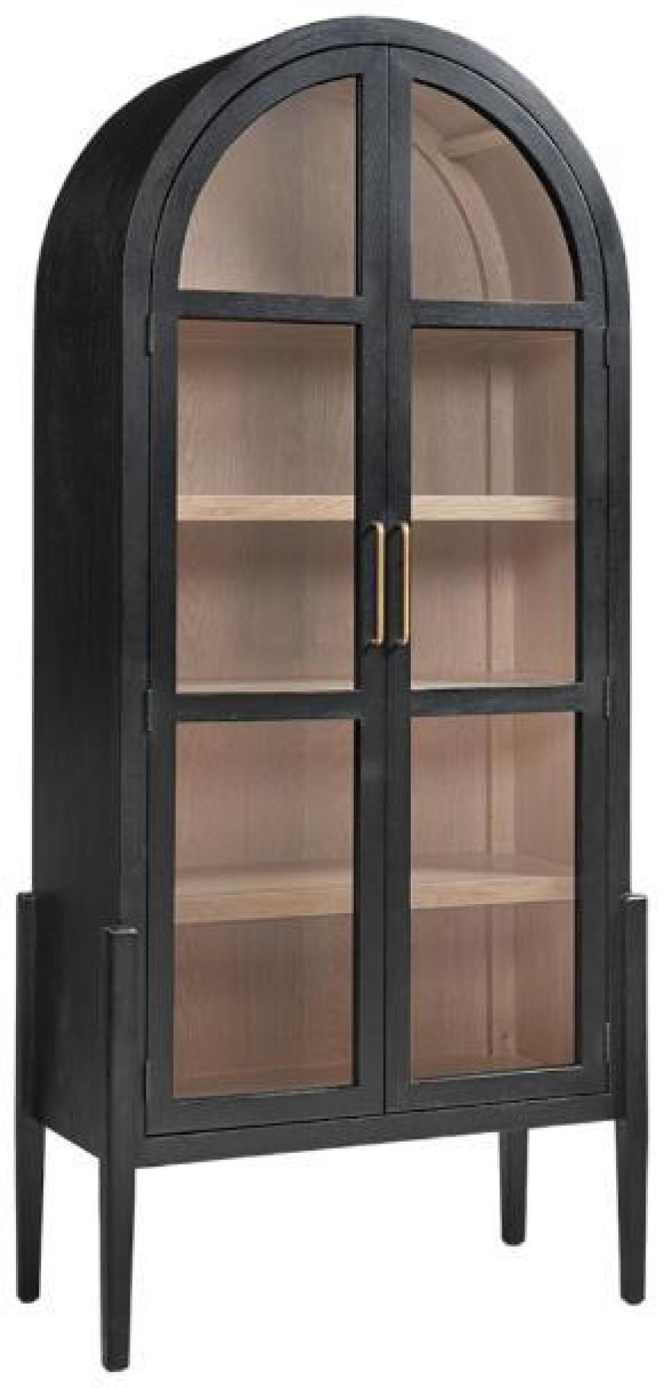 Product photograph of Crisal Decoracion Dark Oak Wood Oval Top 2 Door Display Case from Choice Furniture Superstore.