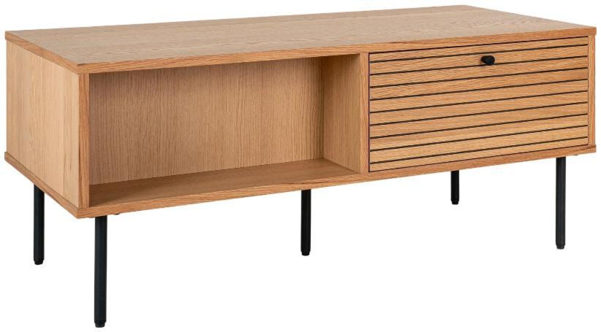 Product photograph of Kyoto Oak Veneer Fluted 1 Drawer Coffee Table from Choice Furniture Superstore.