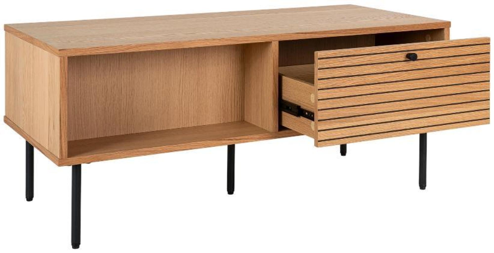 Product photograph of Kyoto Oak Veneer Fluted 1 Drawer Coffee Table from Choice Furniture Superstore.