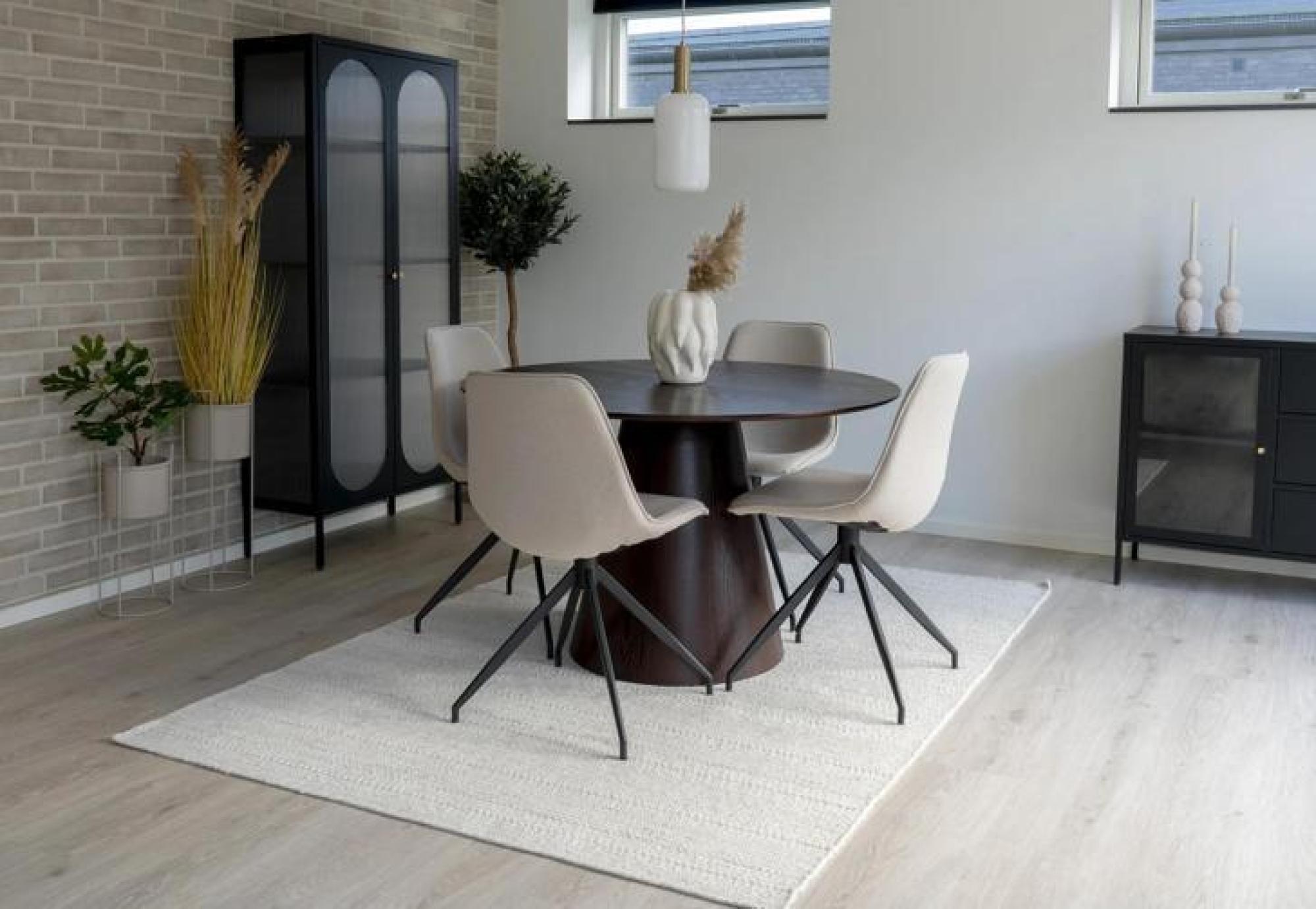 Product photograph of Bolton Round 4 Seater Dining Table - Comes In Natural And Dark Brown Options from Choice Furniture Superstore.