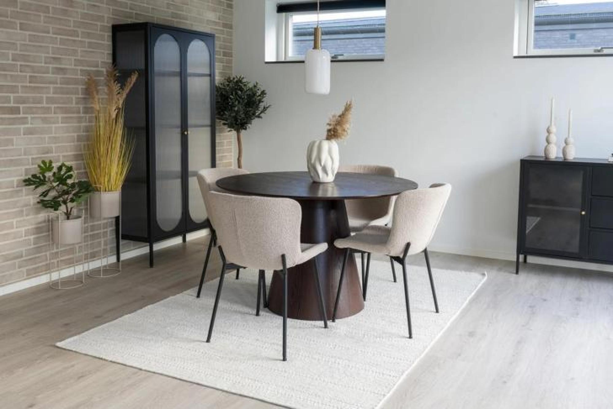 Product photograph of Bolton Round 4 Seater Dining Table - Comes In Natural And Dark Brown Options from Choice Furniture Superstore.