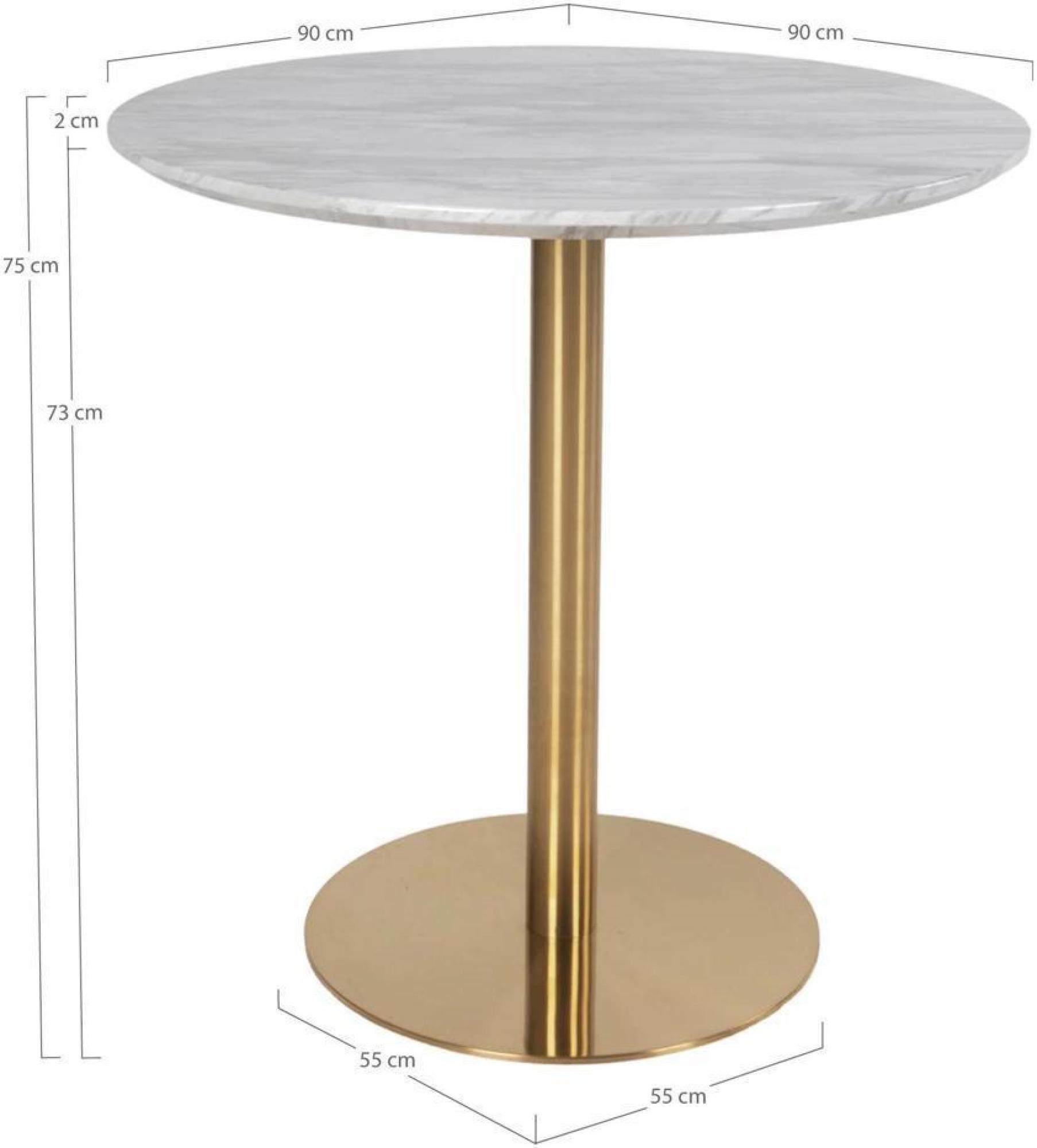 Product photograph of Bolzano White And Gold Round Dining Table - 4 Seater from Choice Furniture Superstore.