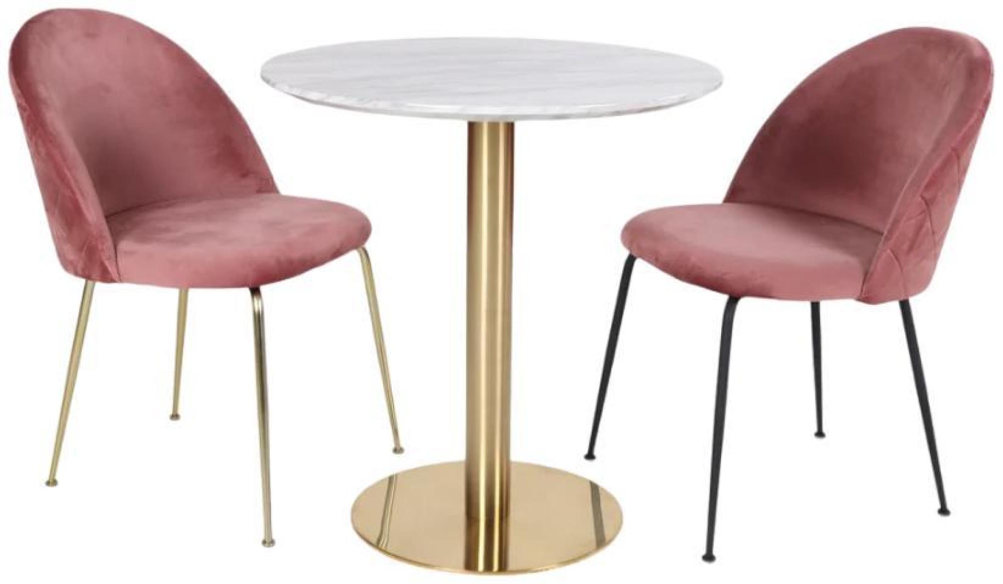 Product photograph of Bolzano White And Gold Round Dining Table - 4 Seater from Choice Furniture Superstore.