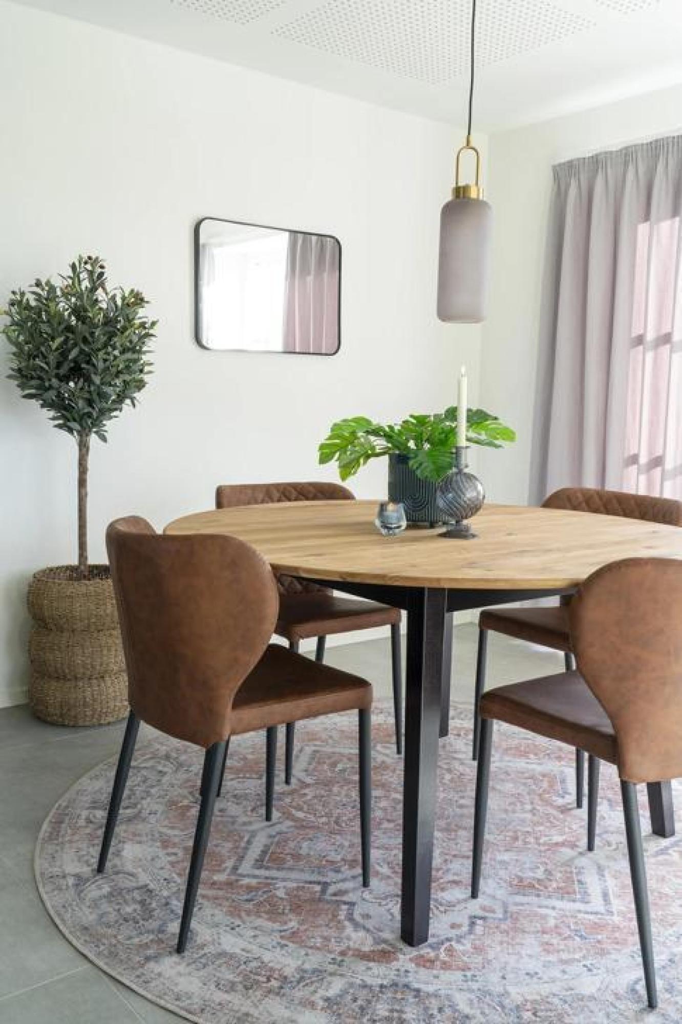 Product photograph of Marseille Round 4 Seater Dining Table - Comes In Natural And Smoked Options from Choice Furniture Superstore.