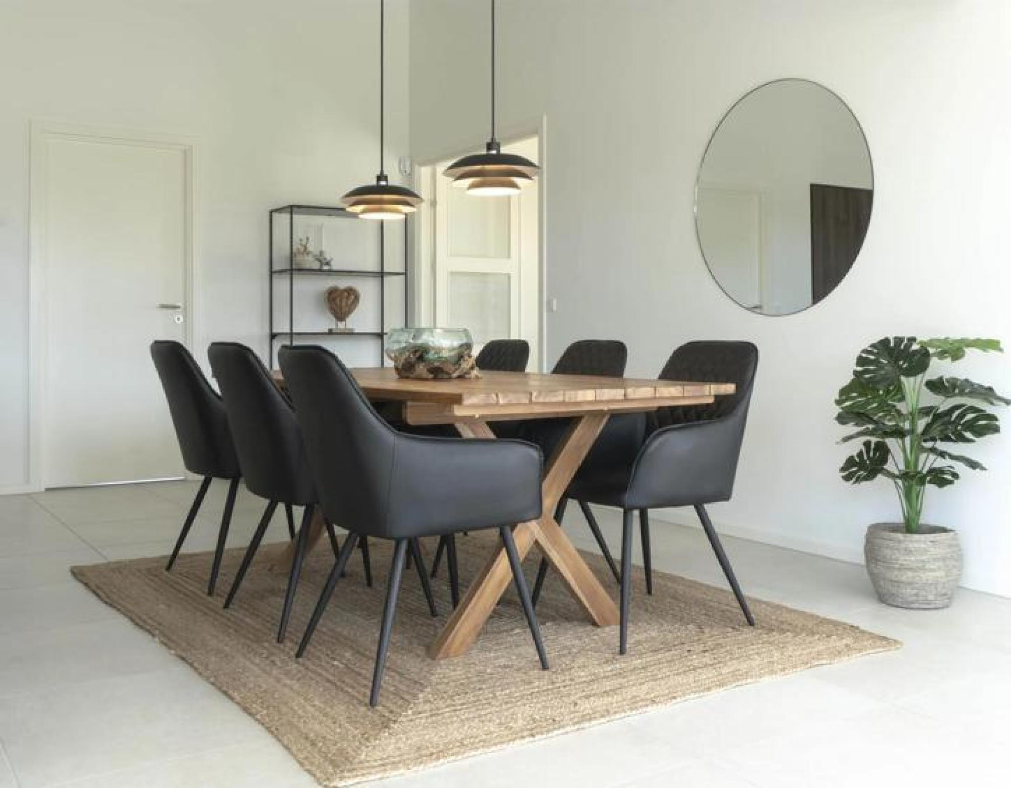 Product photograph of Dilston Teak Dining Table - 6 Seater from Choice Furniture Superstore.
