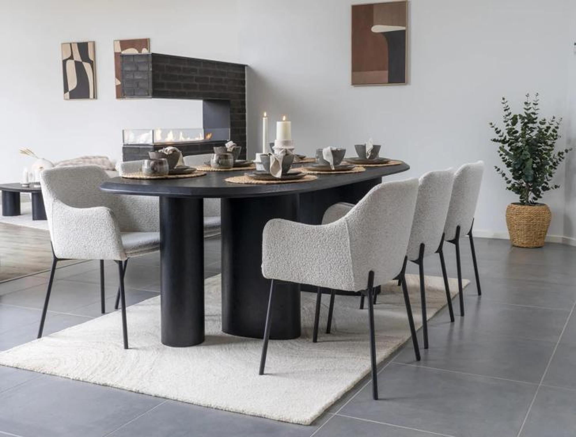 Product photograph of Tirano Black Dining Table - 6 Seater from Choice Furniture Superstore.