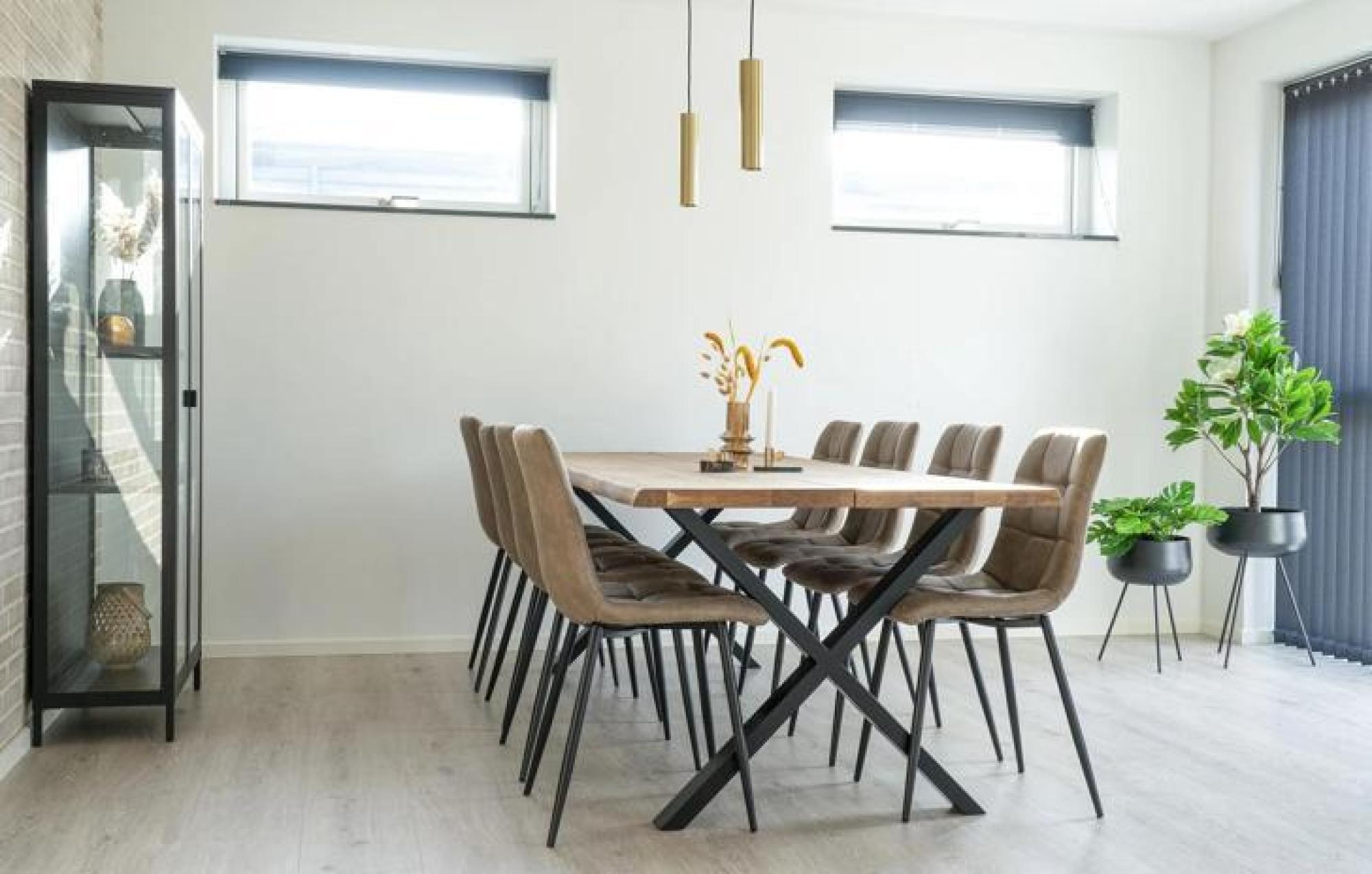 Product photograph of Toulon 8 Seater Dining Table - Comes In Natural And Smoked Options from Choice Furniture Superstore.