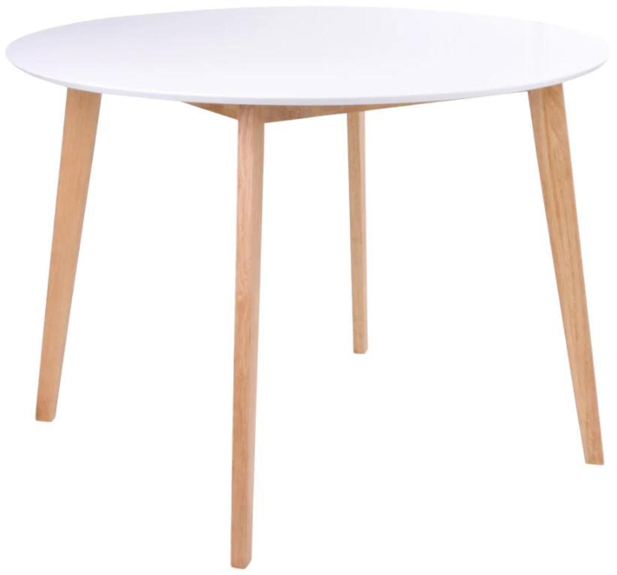 Product photograph of Vojens 105cm White 4 Seater Round Dining Table from Choice Furniture Superstore.