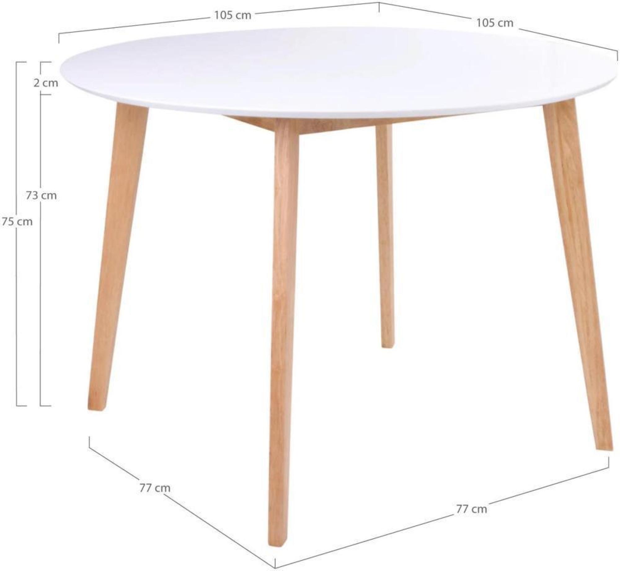 Product photograph of Vojens 105cm White 4 Seater Round Dining Table from Choice Furniture Superstore.