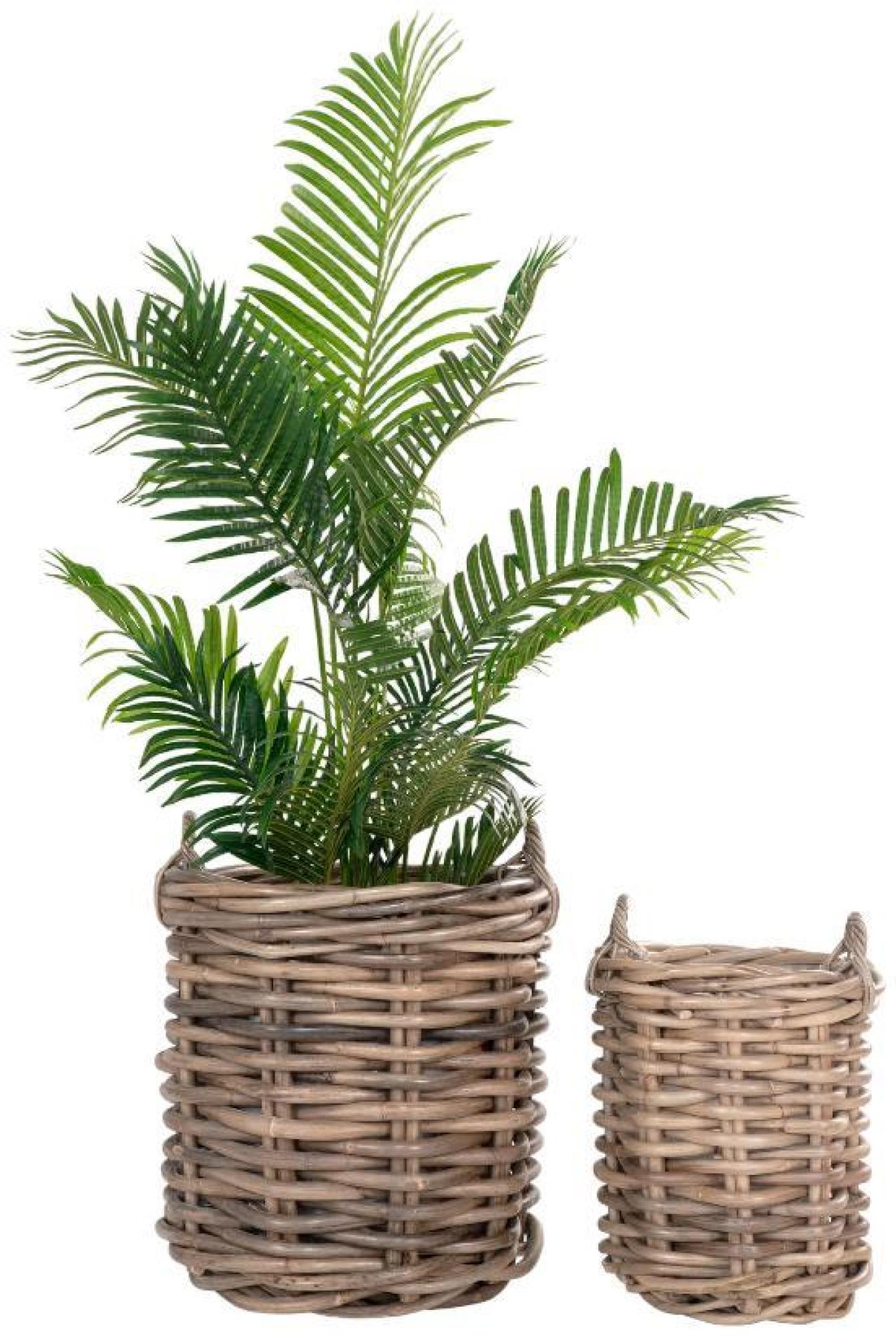 Product photograph of Burton Natural Rattan Set Of 2 Baskets from Choice Furniture Superstore.