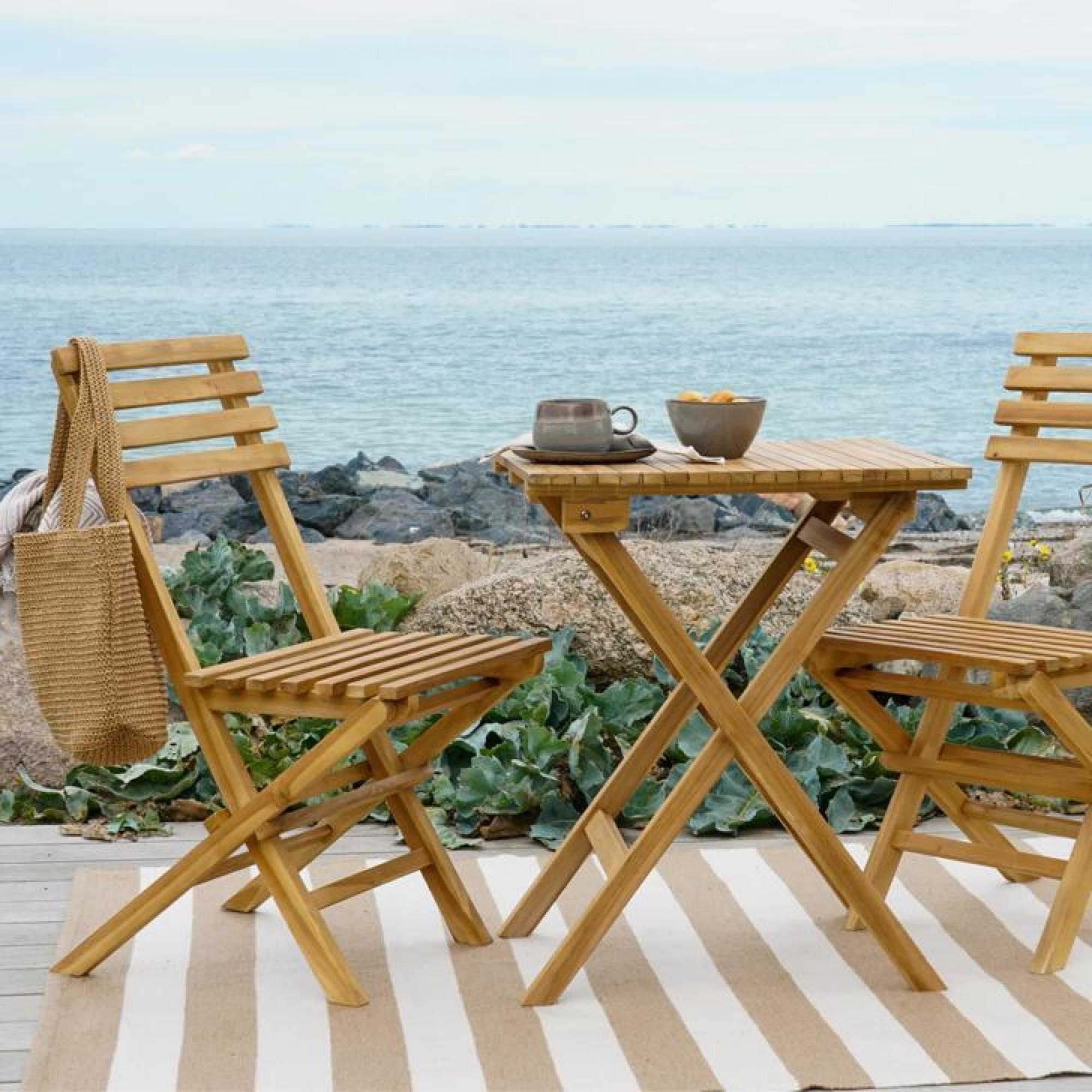 Product photograph of Fladbury Natural 2 Seater Cafe Set With 2 Chairs from Choice Furniture Superstore.