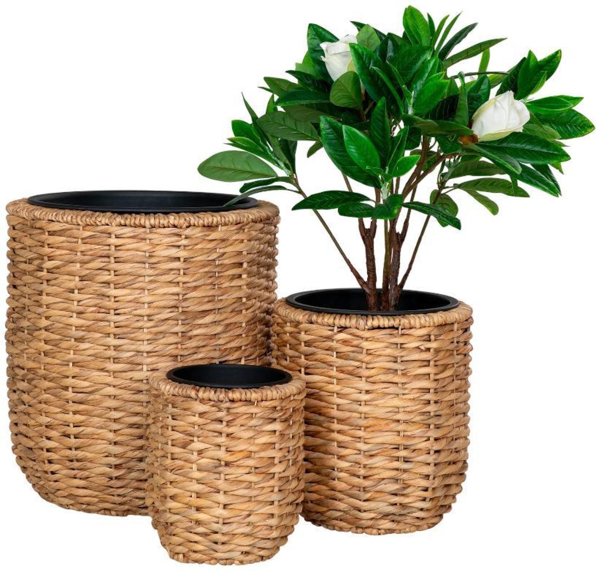 Product photograph of Hanoi Natural Waterhyacinth Set Of 3 Planters from Choice Furniture Superstore.