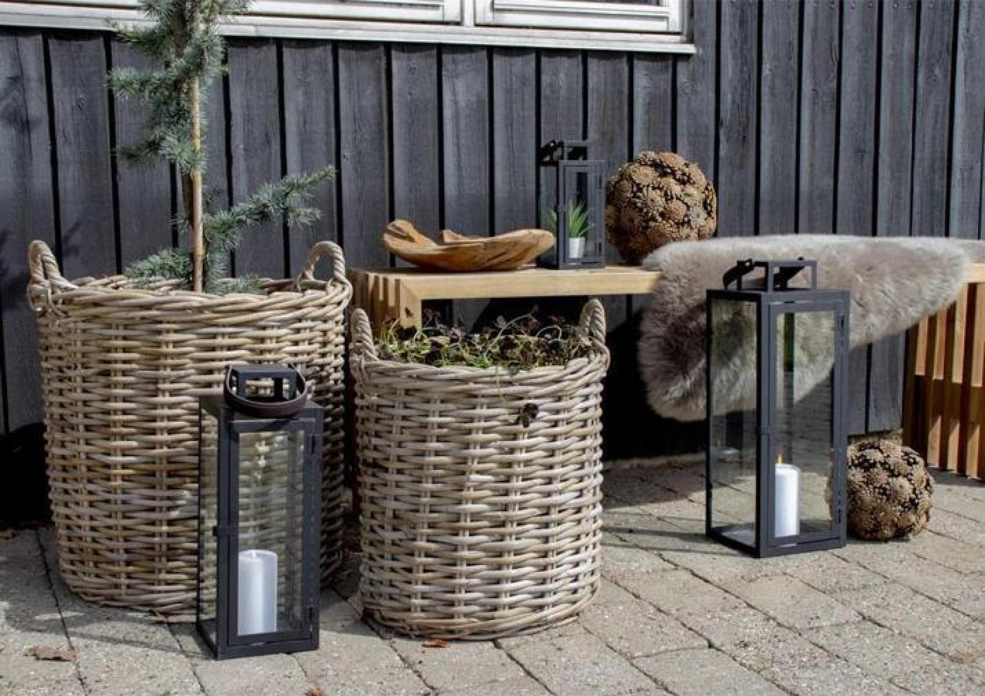 Product photograph of Larbert Kubu Rattan Set Of 2 Baskets from Choice Furniture Superstore.