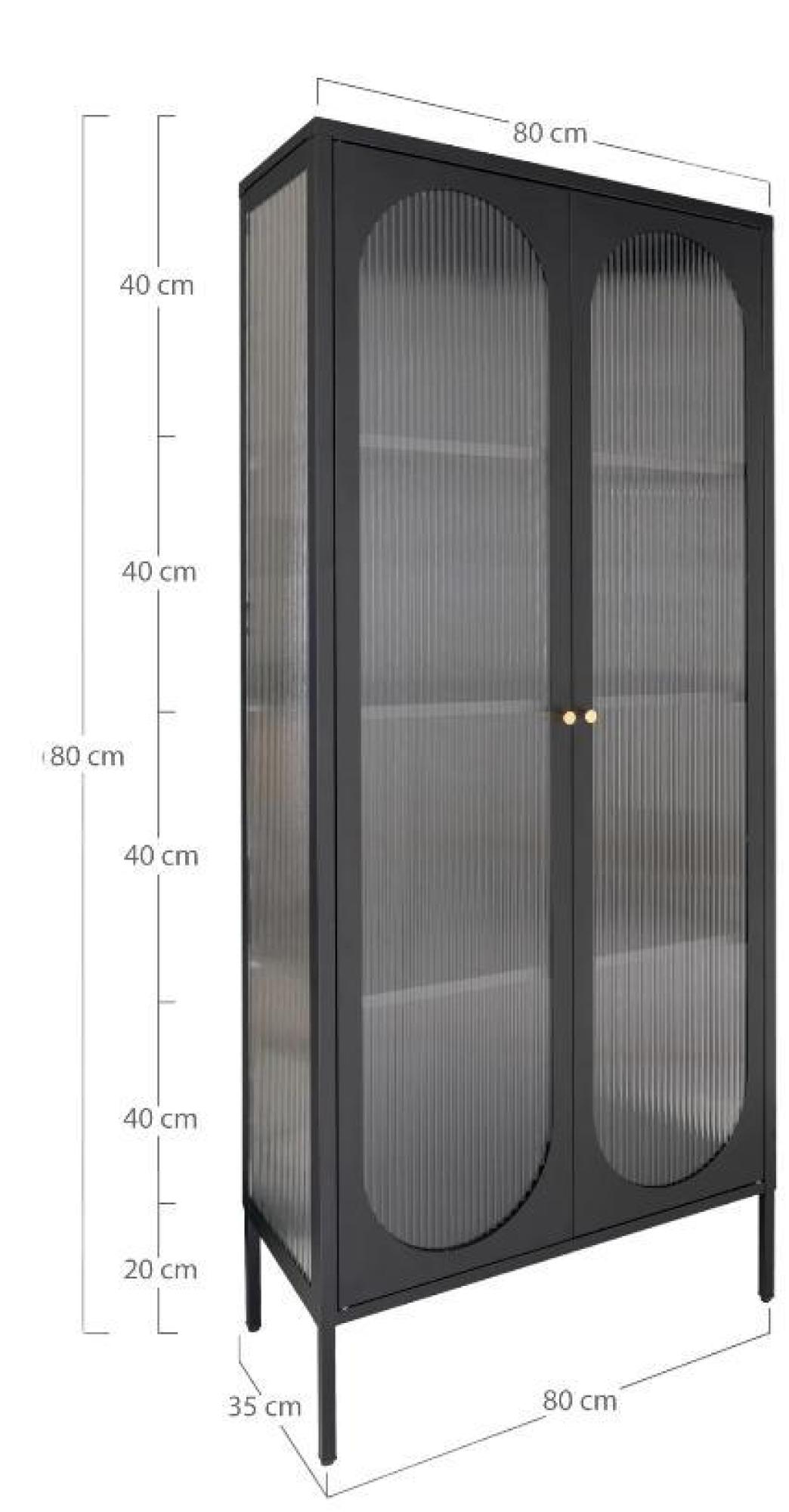 Product photograph of Adelaide Black Metal 2 Door Display Cabinet from Choice Furniture Superstore.