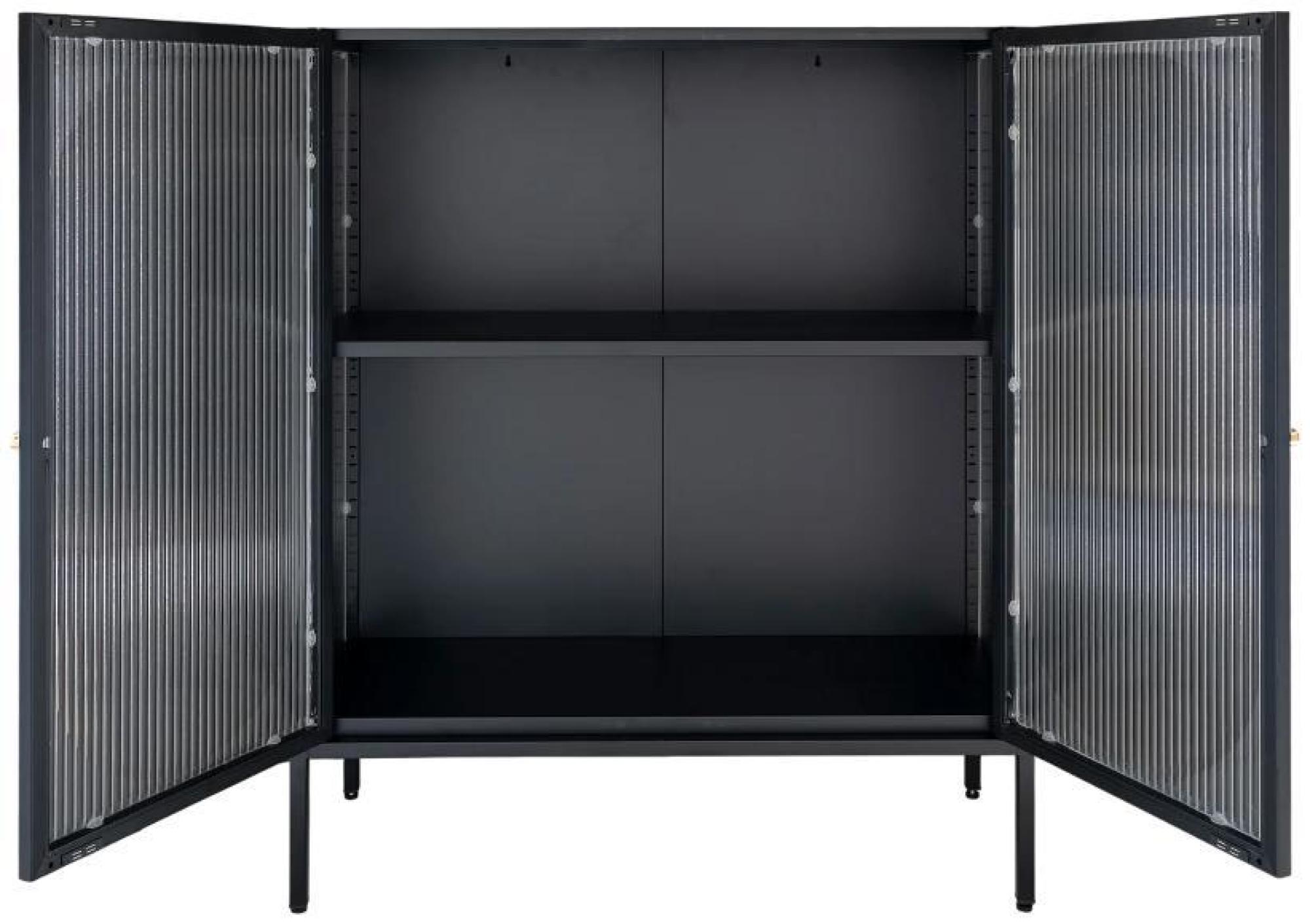 Product photograph of Quapaw Black Metal Display Cabinet from Choice Furniture Superstore.