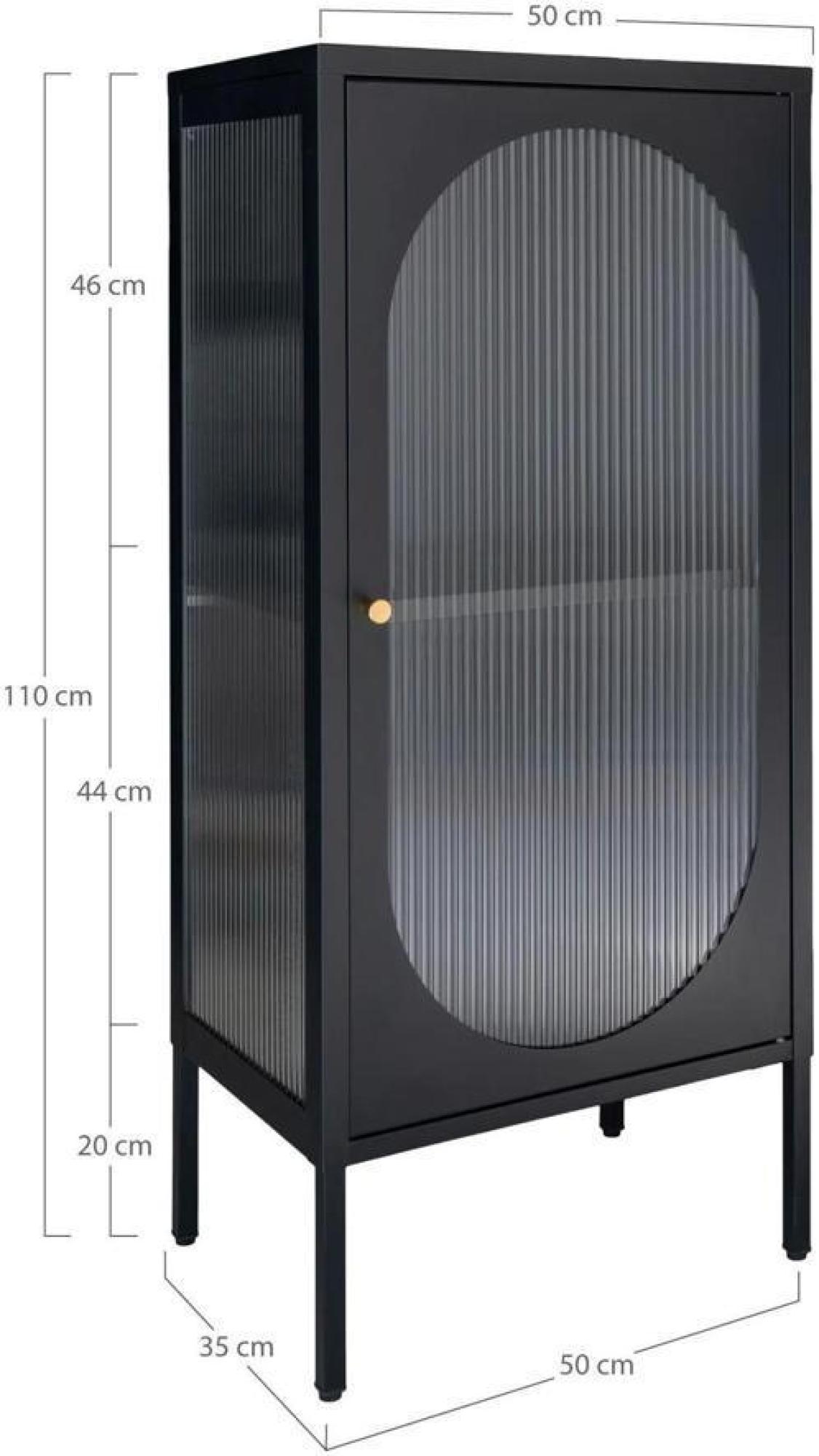 Product photograph of Adelaide Black Metal 1 Door Display Cabinet from Choice Furniture Superstore.