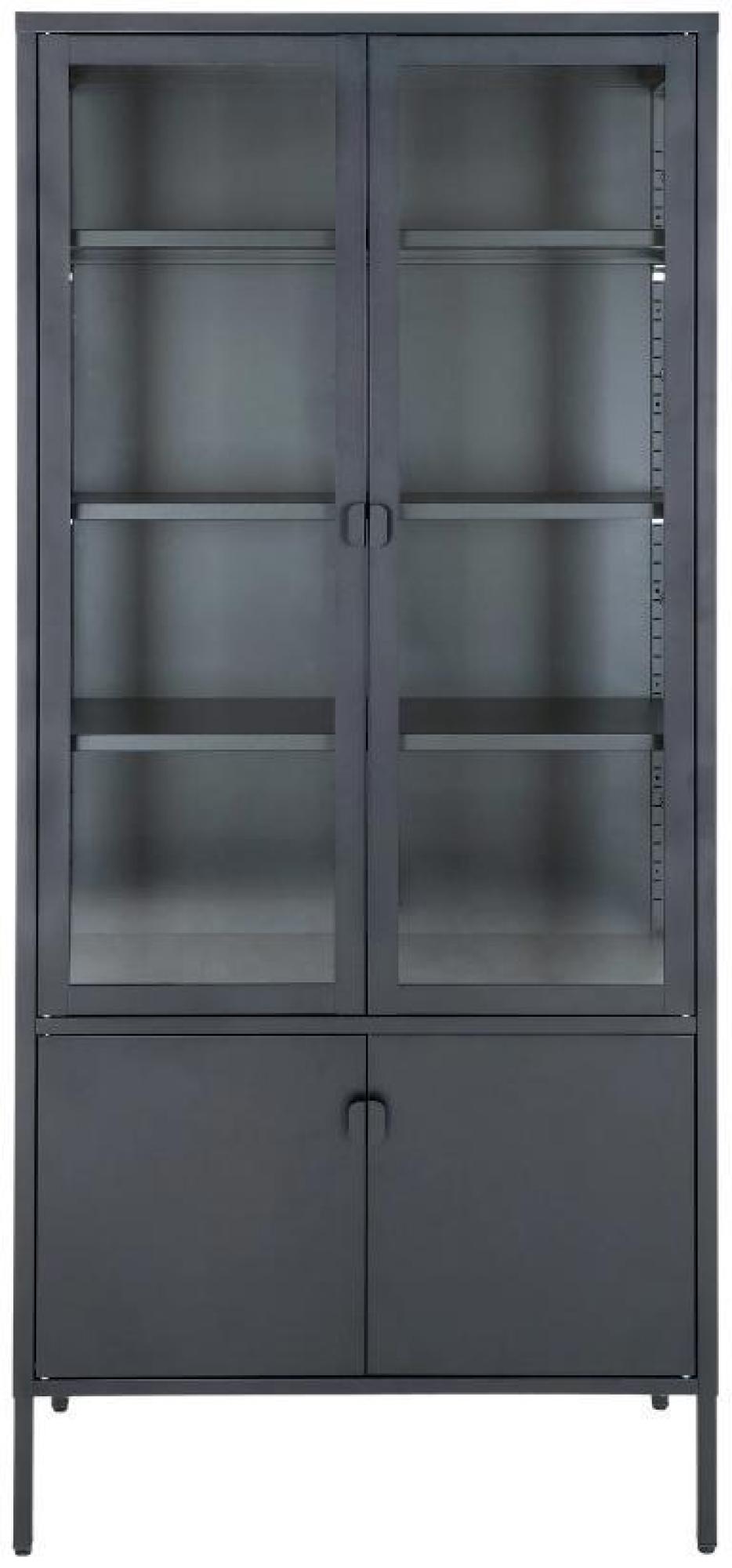 Product photograph of Brisbane Metal 4 Door Display Cabinet - Comes In White And Black Options from Choice Furniture Superstore.