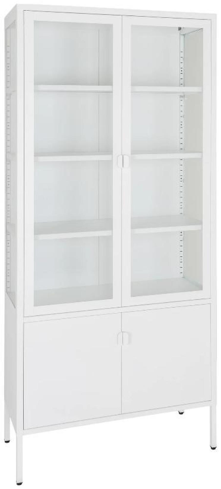 Product photograph of Brisbane Metal 4 Door Display Cabinet - Comes In White And Black Options from Choice Furniture Superstore.