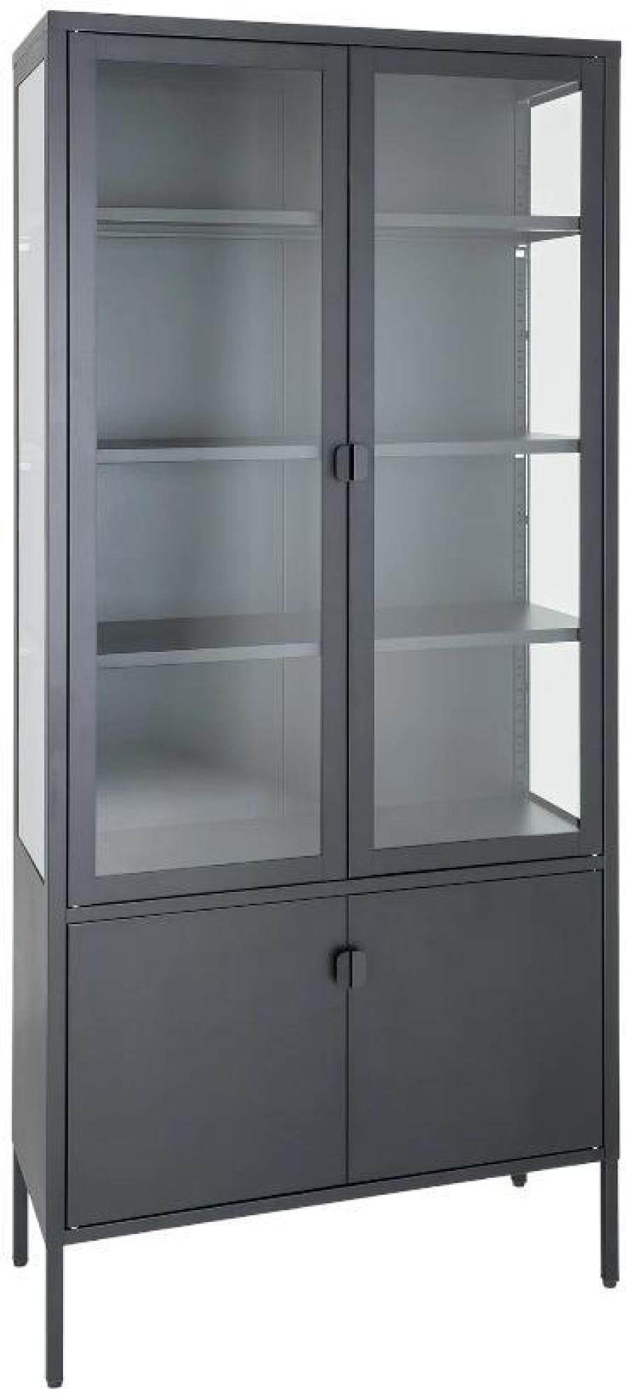 Product photograph of Brisbane Metal 4 Door Display Cabinet - Comes In White And Black Options from Choice Furniture Superstore.