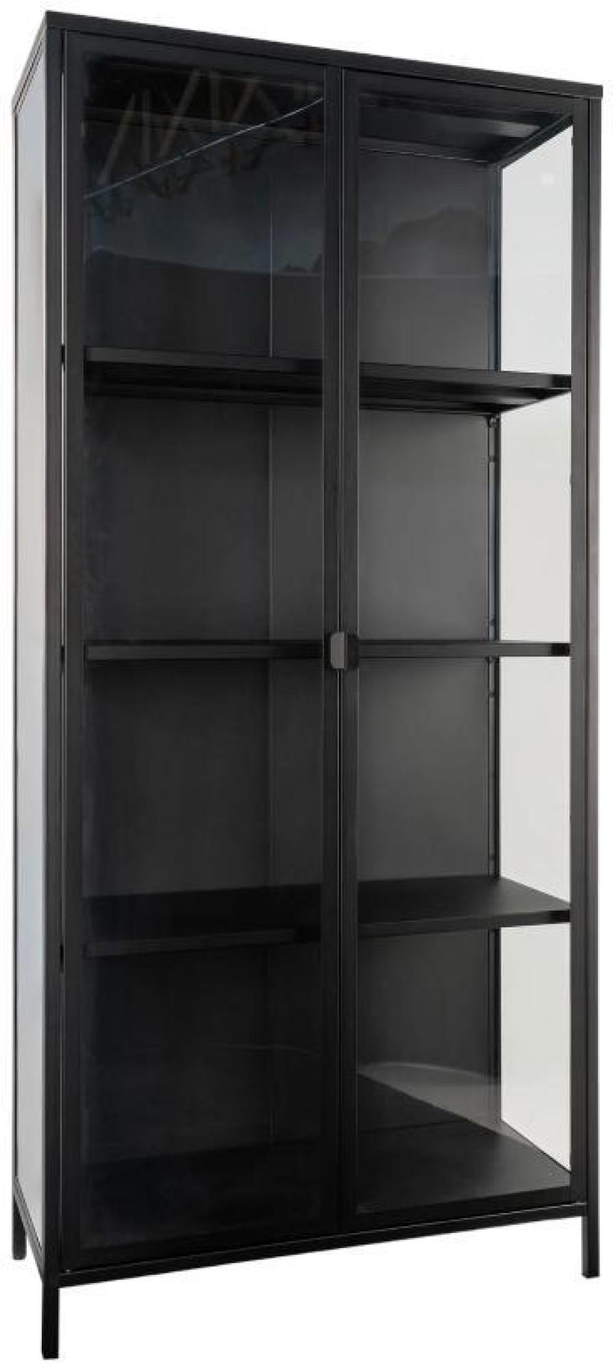 Product photograph of Nondalton Black Metal 2 Door Display Cabinet from Choice Furniture Superstore.