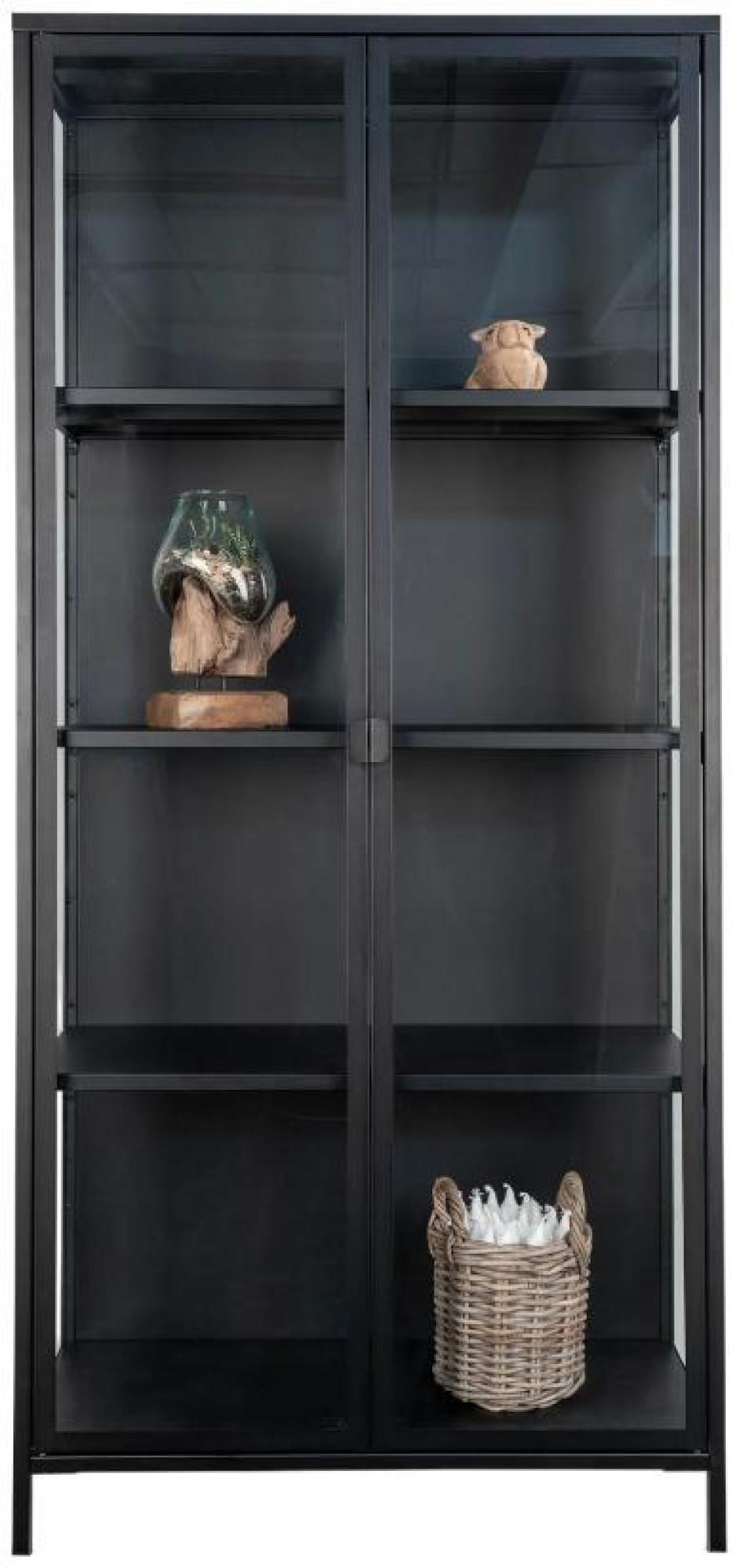 Product photograph of Nondalton Black Metal 2 Door Display Cabinet from Choice Furniture Superstore.