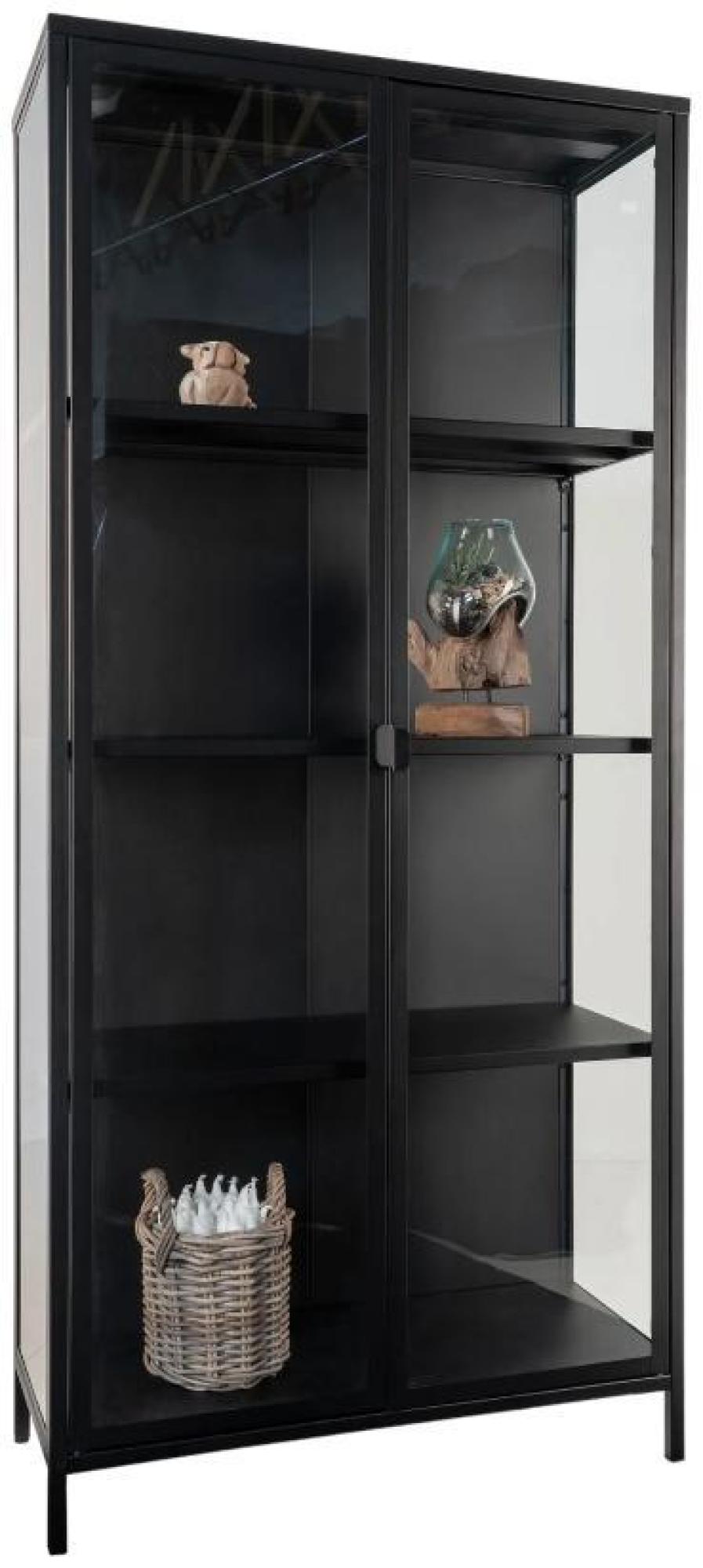 Product photograph of Nondalton Black Metal 2 Door Display Cabinet from Choice Furniture Superstore.