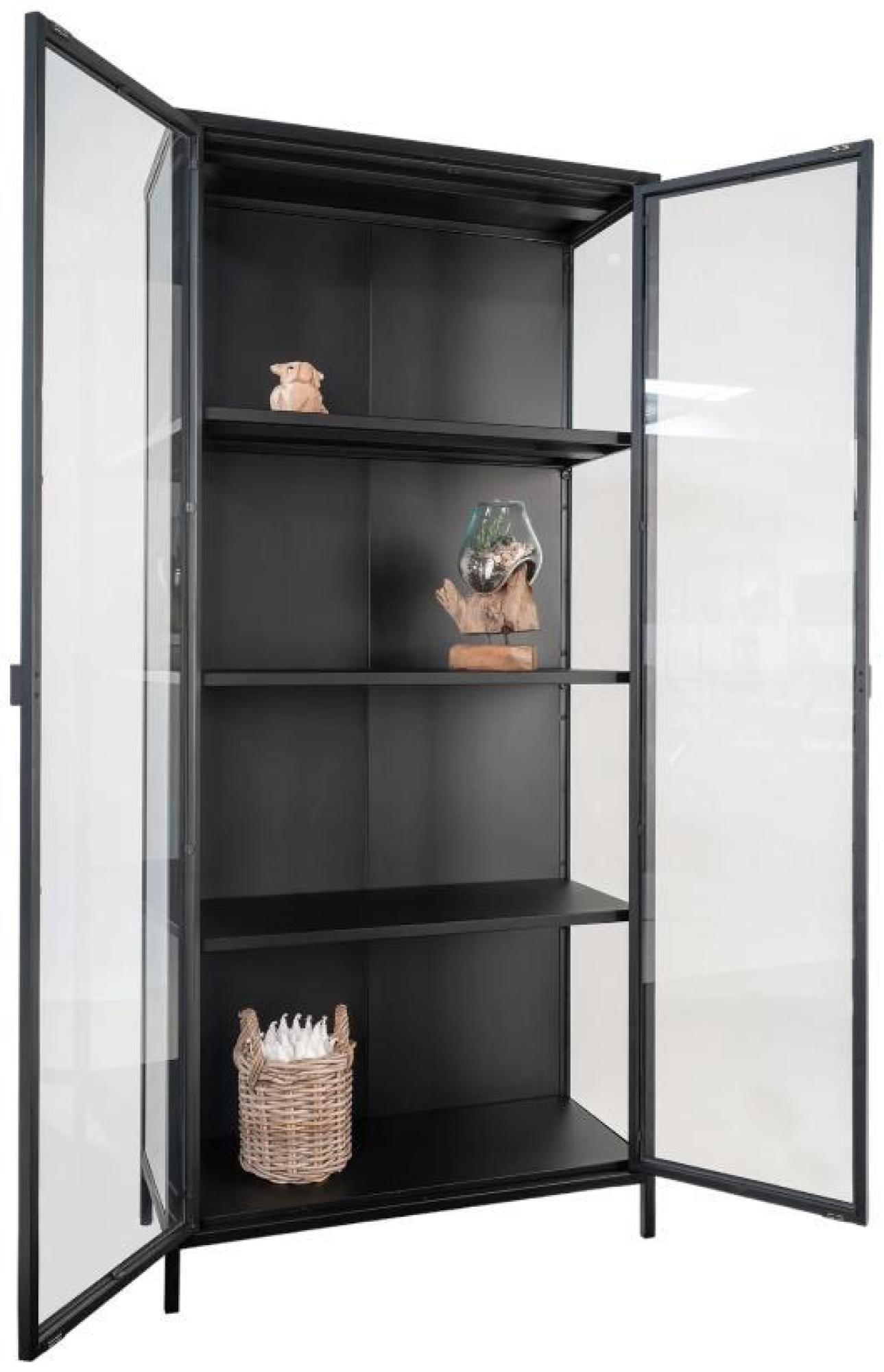 Product photograph of Nondalton Black Metal 2 Door Display Cabinet from Choice Furniture Superstore.