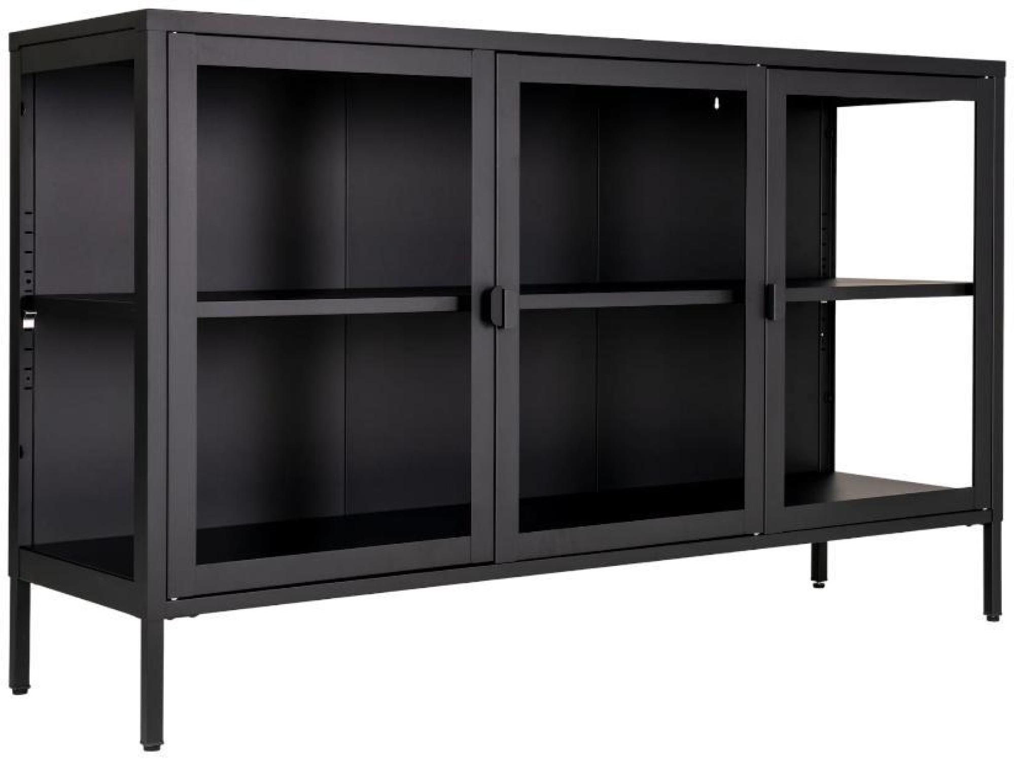 Product photograph of Brisbane Black Metal 3 Door Sideboard from Choice Furniture Superstore.