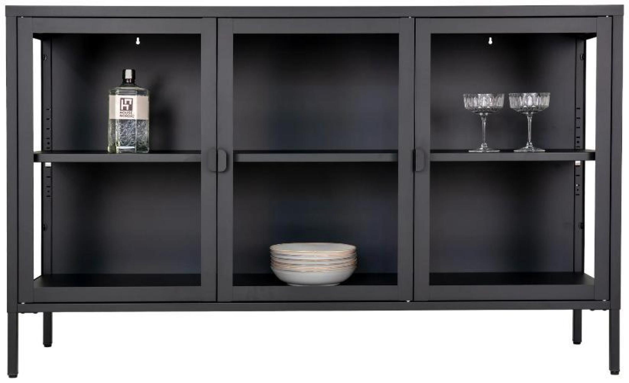 Product photograph of Brisbane Black Metal 3 Door Sideboard from Choice Furniture Superstore.