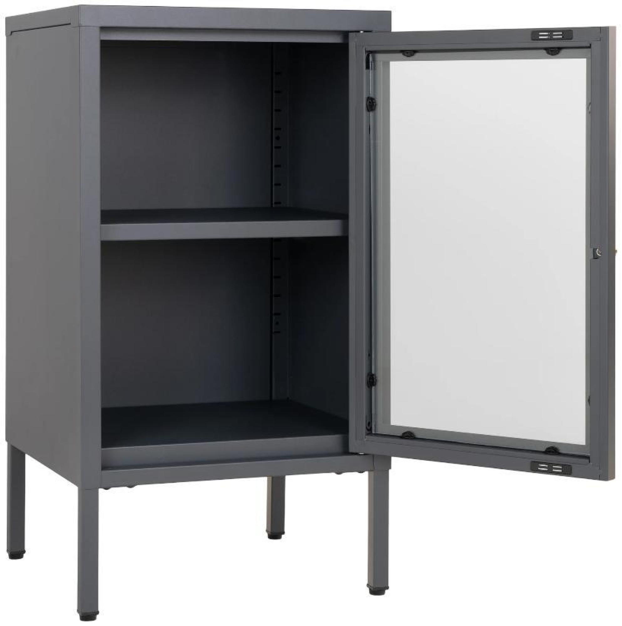 Product photograph of Dalby Metal 1 Door Cabinet - Comes In White Grey And Black Options from Choice Furniture Superstore.