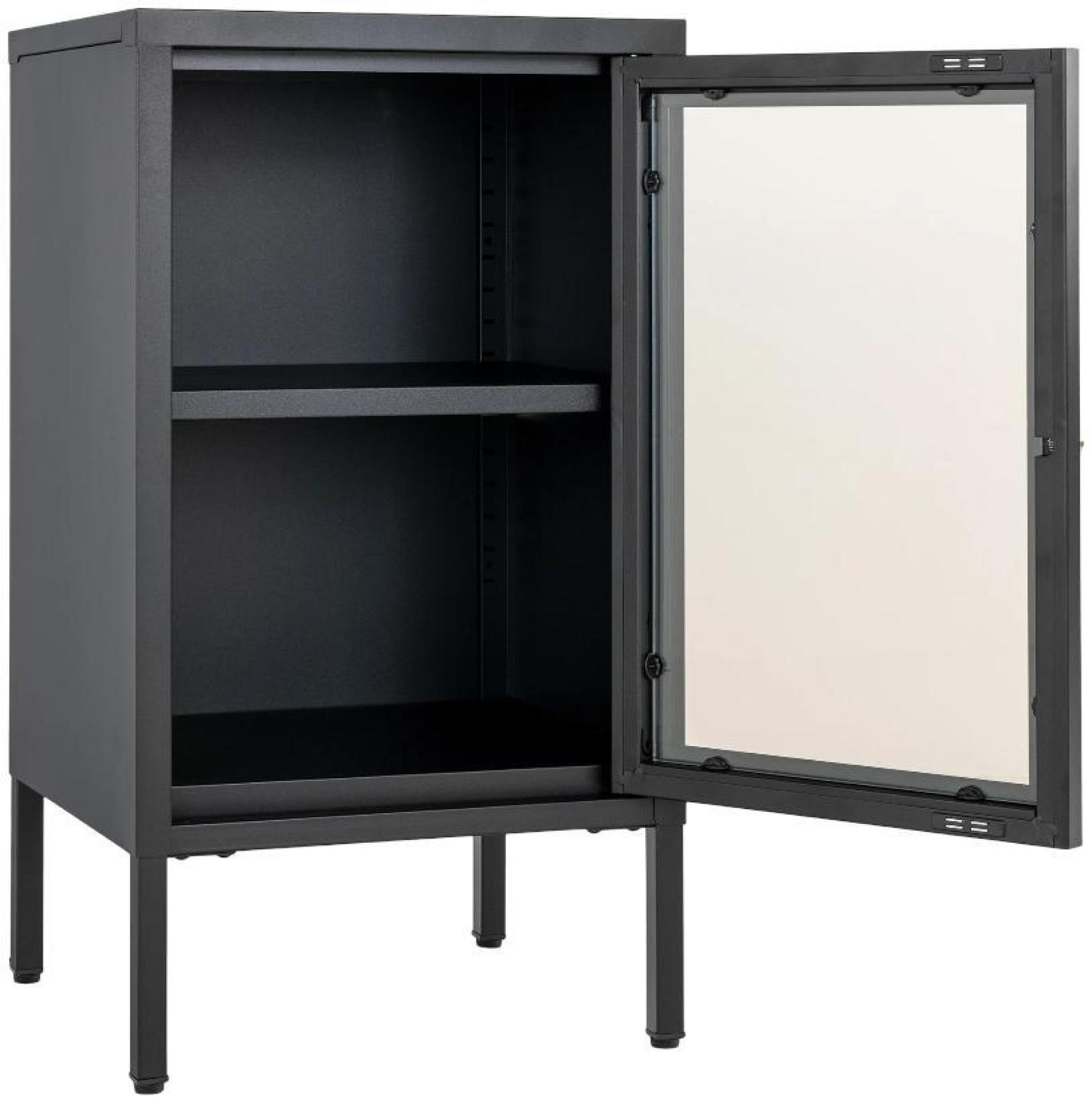 Product photograph of Dalby Metal 1 Door Cabinet - Comes In White Grey And Black Options from Choice Furniture Superstore.