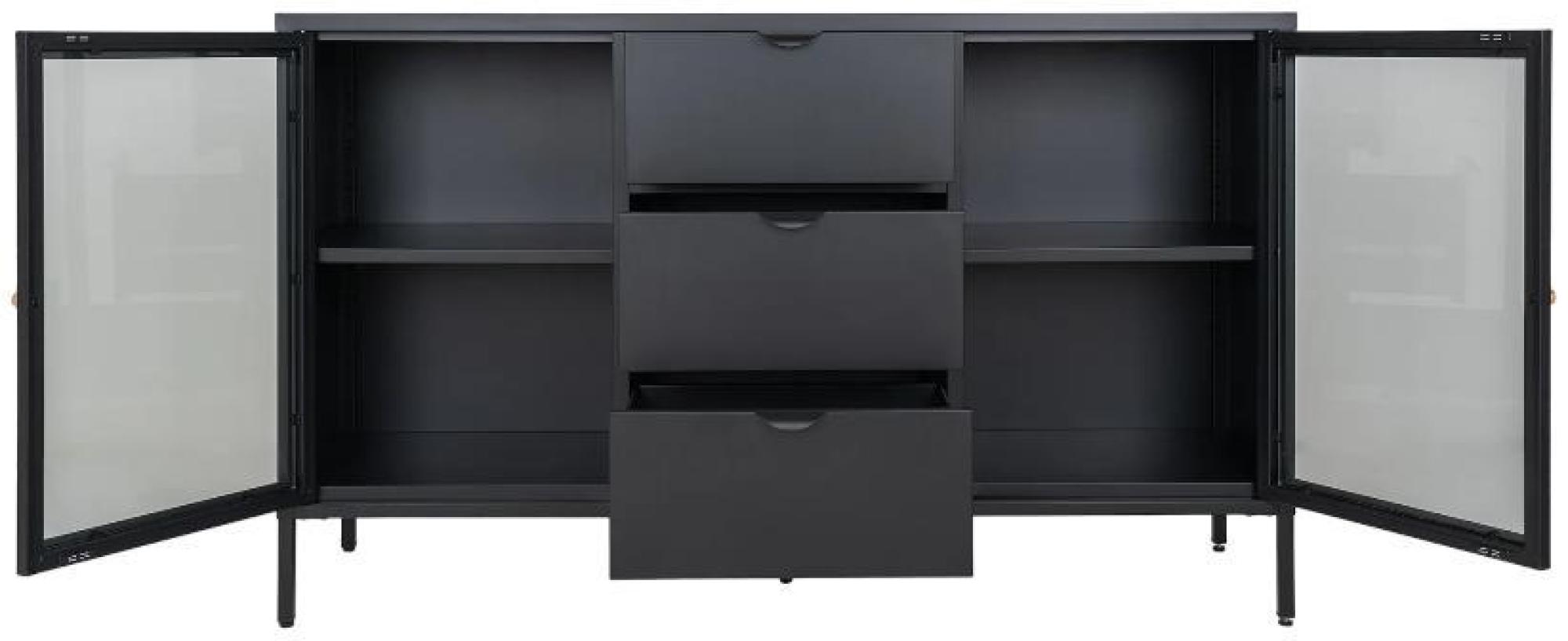 Product photograph of Yukon Black Metal 2 Door 3 Drawer Sideboard from Choice Furniture Superstore.