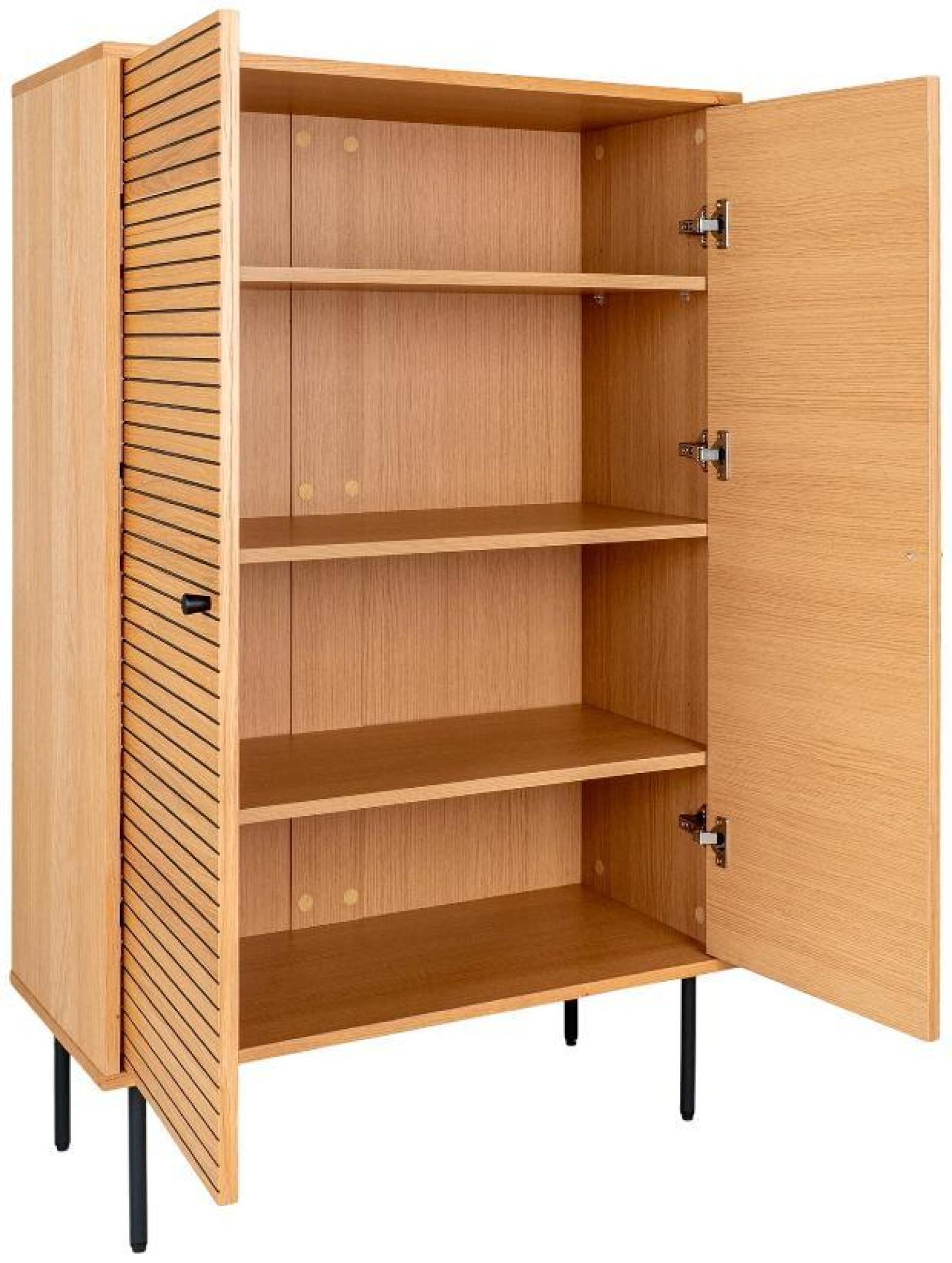 Product photograph of Toccoa Oak Veneer Fluted 2 Door Highboard from Choice Furniture Superstore.