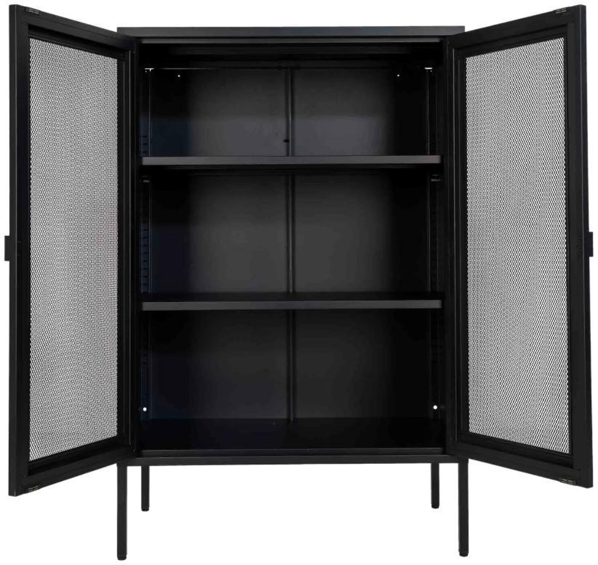 Product photograph of Melbourne Black Steel 2 Door Display Cabinet from Choice Furniture Superstore.