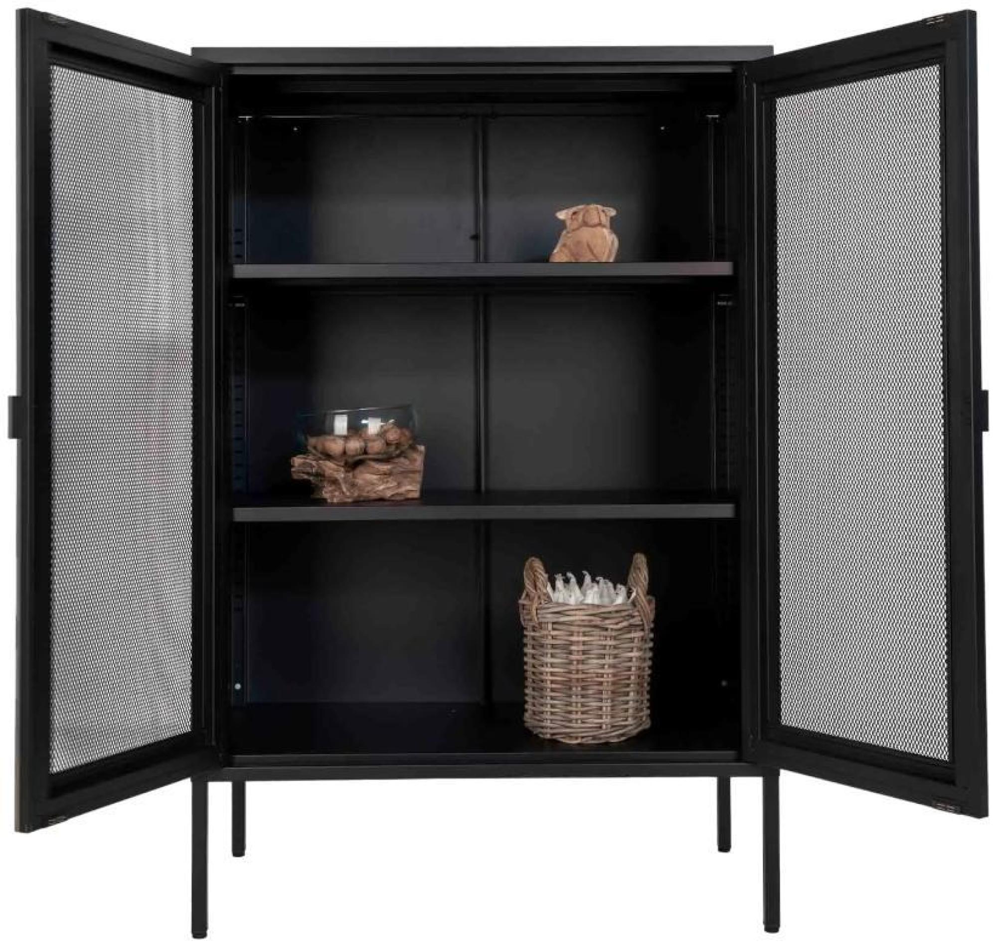 Product photograph of Melbourne Black Steel 2 Door Display Cabinet from Choice Furniture Superstore.