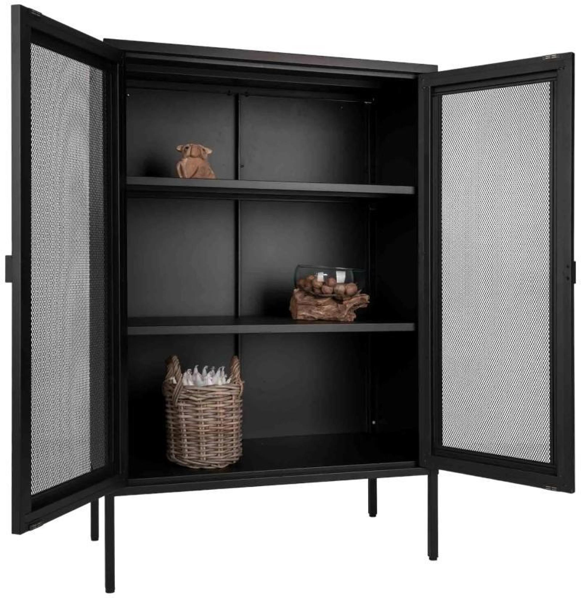 Product photograph of Melbourne Black Steel 2 Door Display Cabinet from Choice Furniture Superstore.