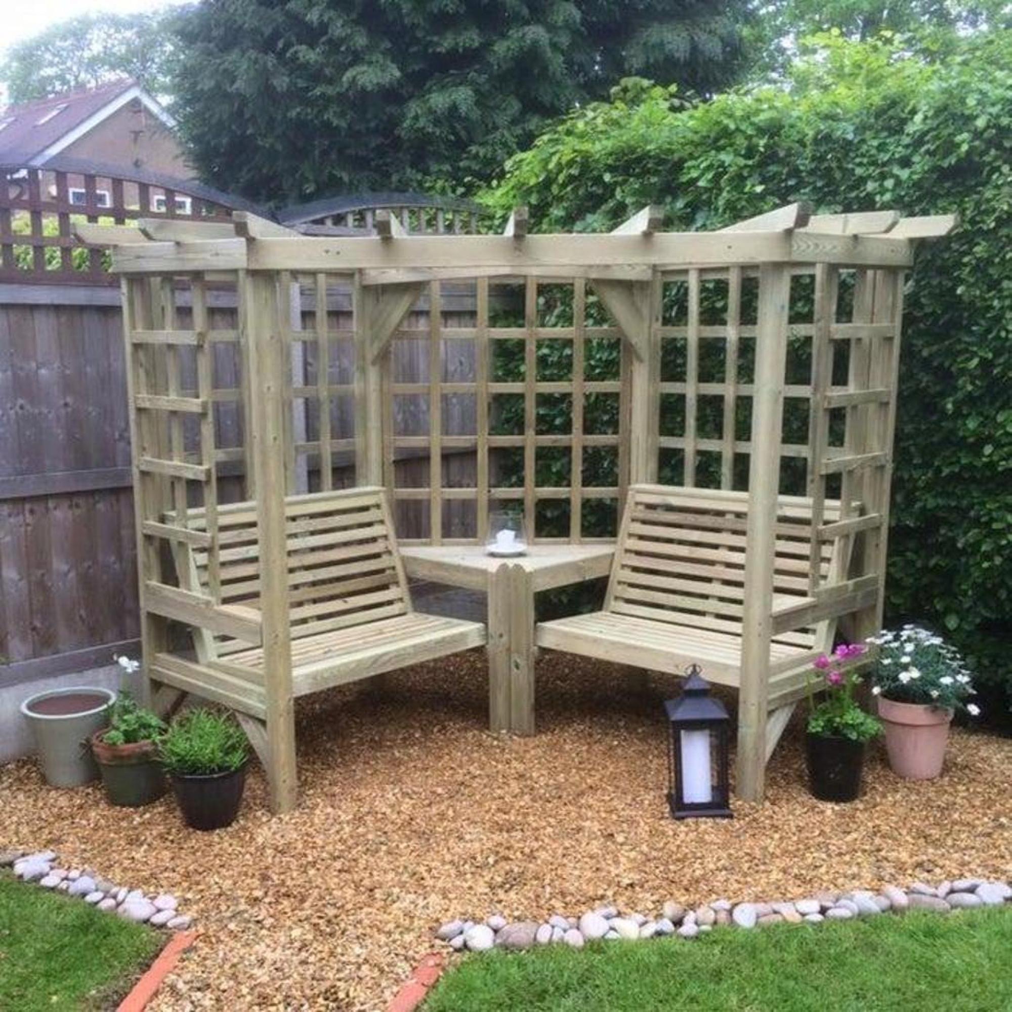 Product photograph of Churnet Valley Clementine Corner 4 Seater Garden Arbour from Choice Furniture Superstore.