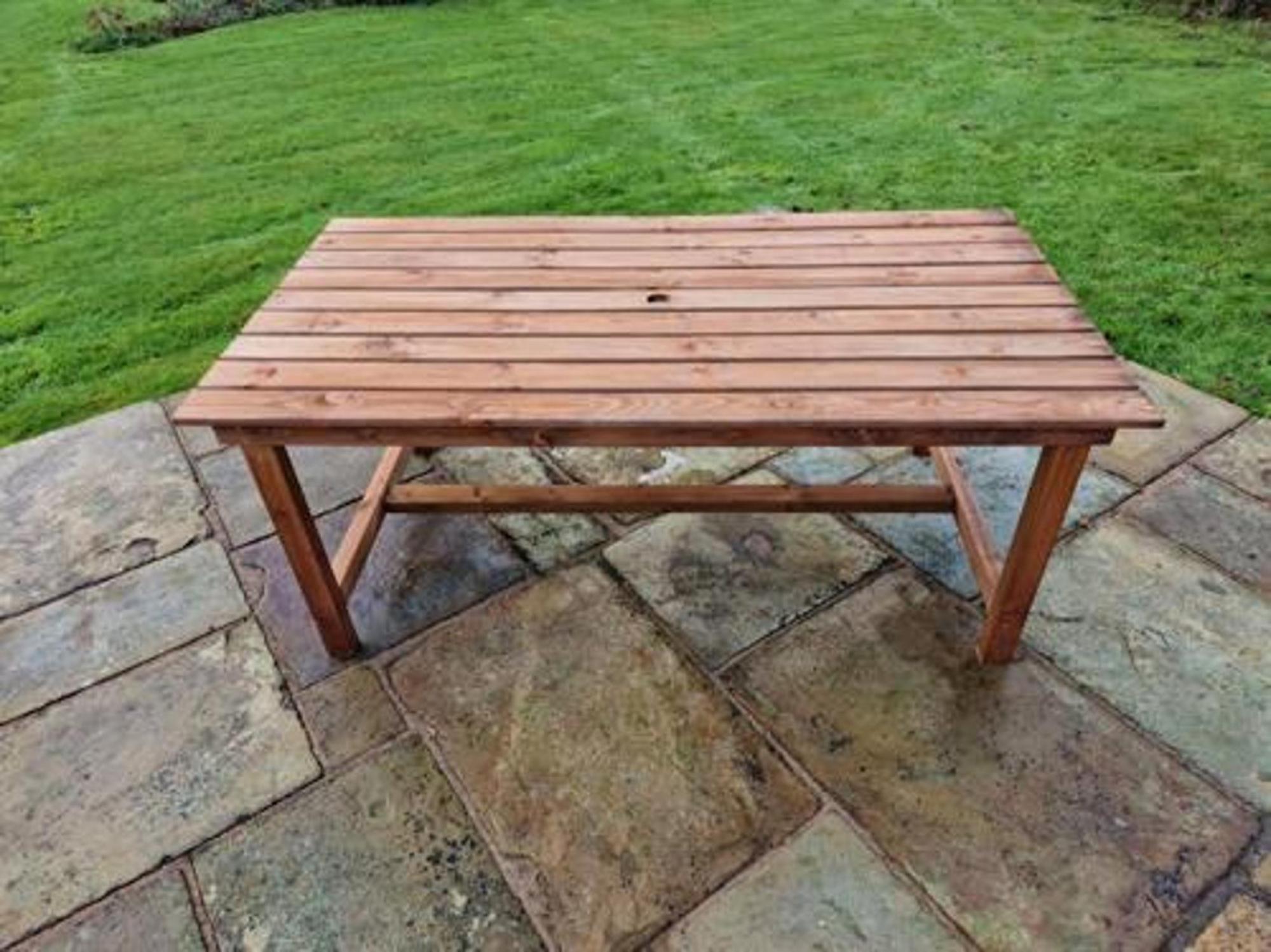 Product photograph of Churnet Valley Outdoor Brown Rectangular Table from Choice Furniture Superstore.